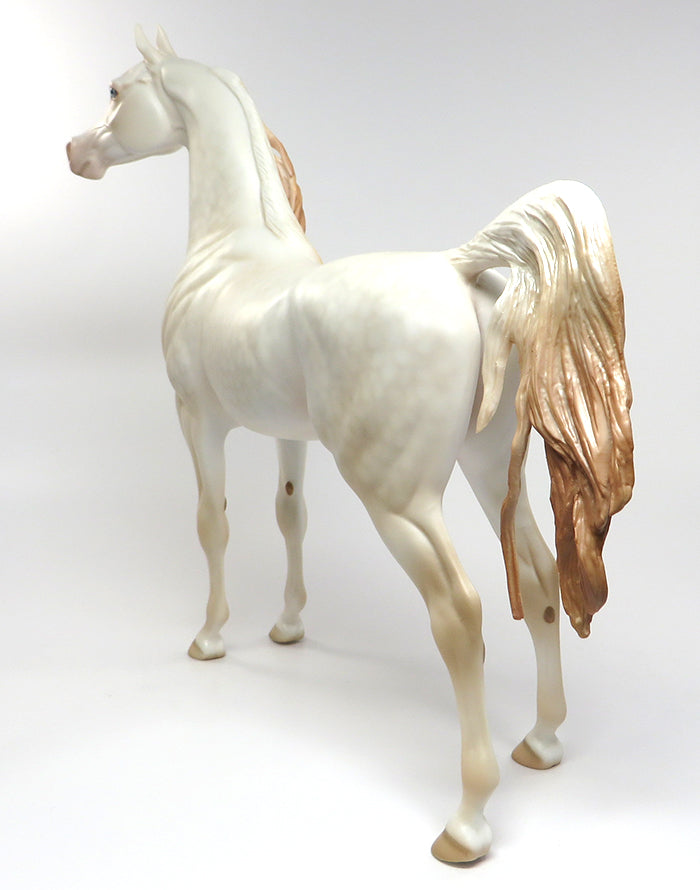 WALKS ON GOLD-OOAK DAPPLE PERLINO ARABIAN MODEL HORSE BY CARRIE KELLER 5/27