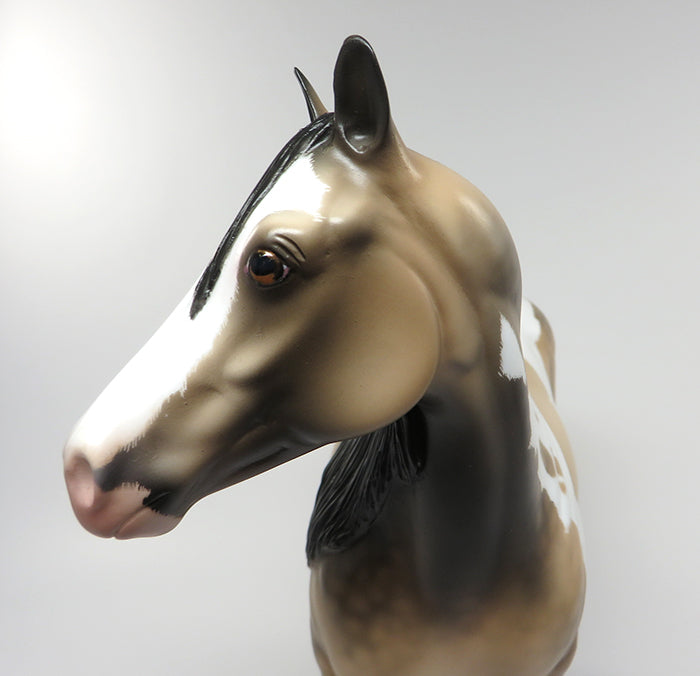 DIAMOND GIRL-OOAK DAPPLED ETCHED BUCKSKIN PAINT ISH MODEL HORSE BY SHERYL LEISURE 5/27