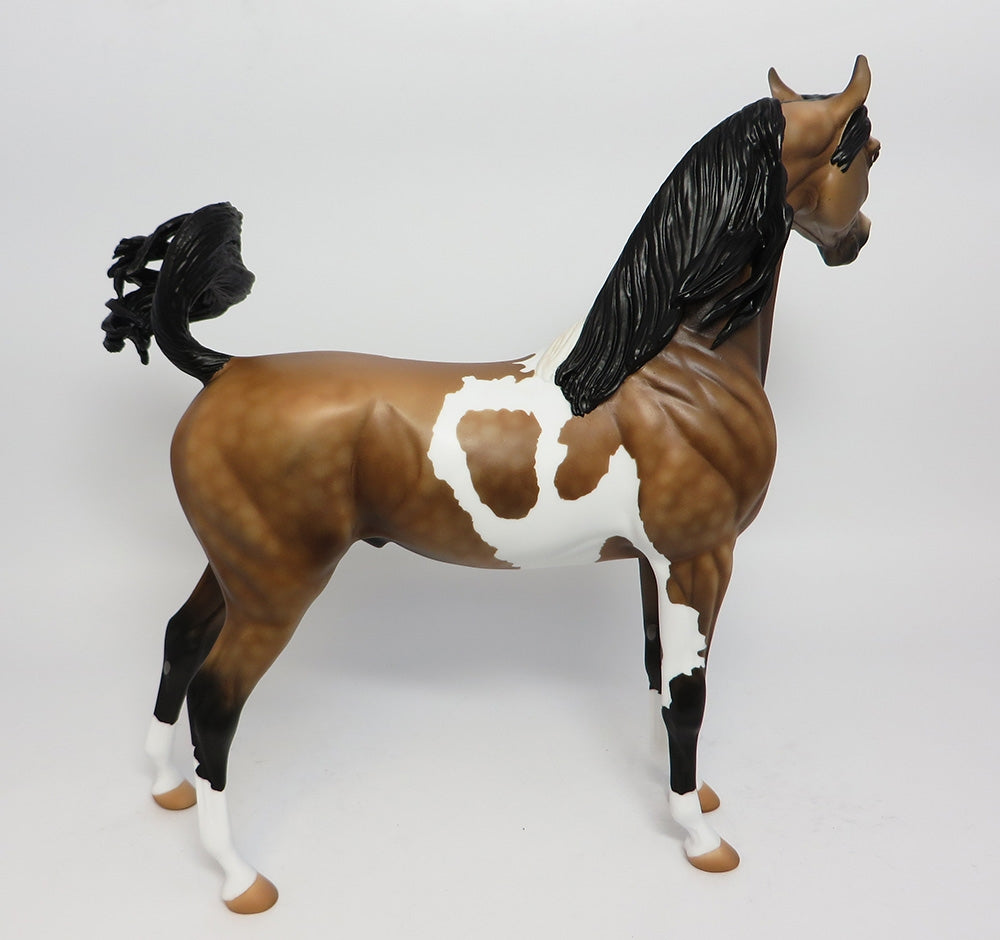 BECKAHM-OOAK CUSTOMIZED PINTO DAPPLE BUCKSKIN ARABIAN MODEL HORSE 10/24/17