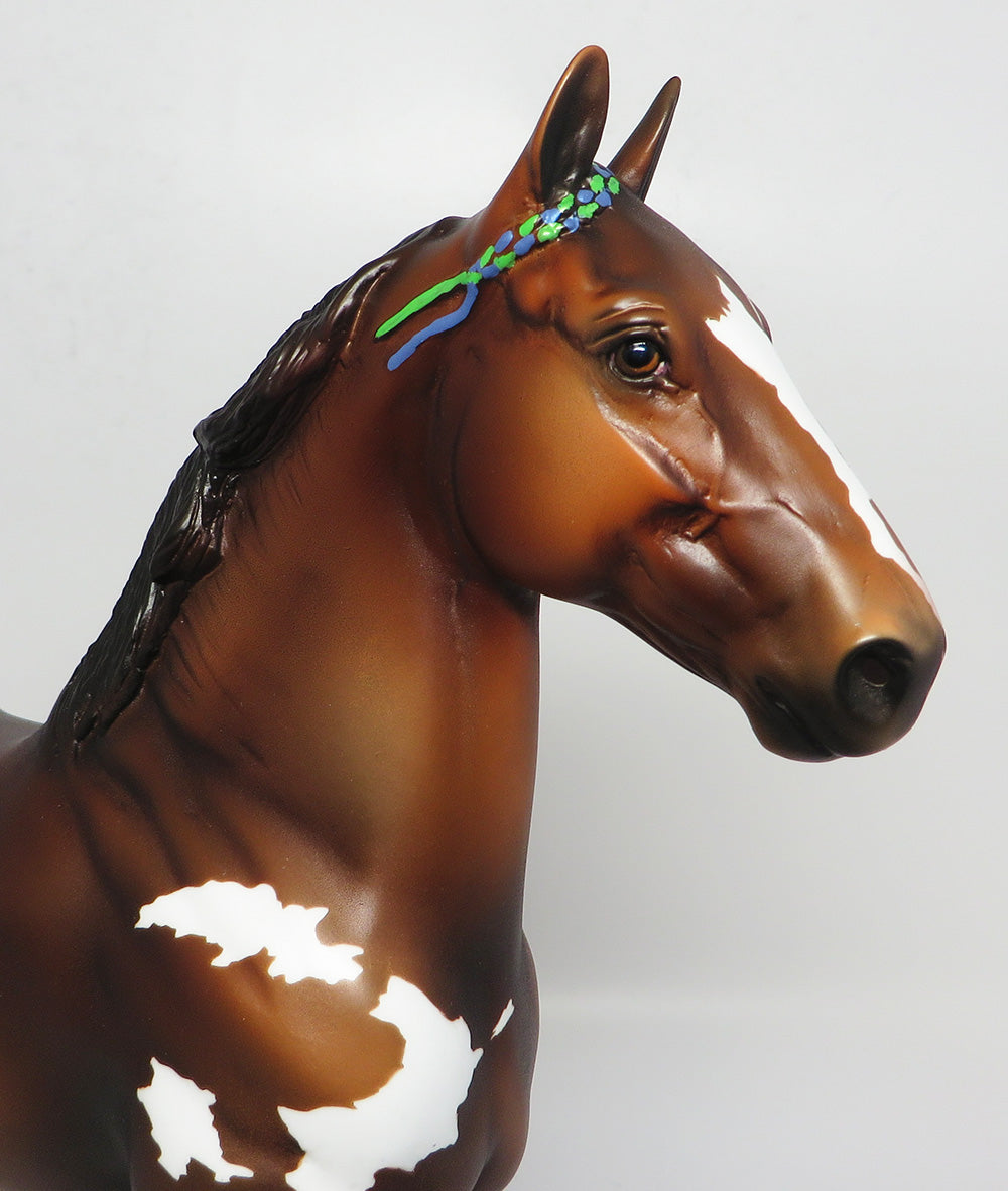 CHUBBY CHECKERS~OOAK BAY PAINT TROTTING DRAFTER MODEL HORSE 4/19