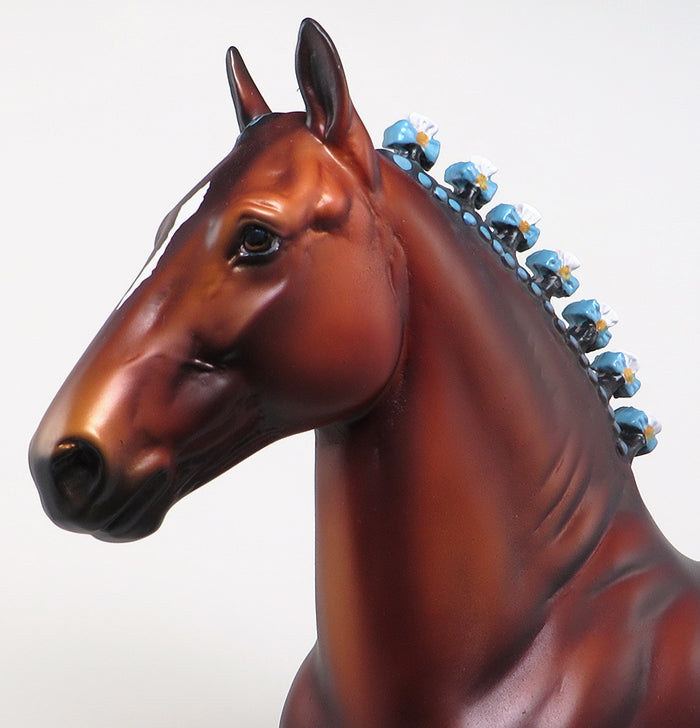 ONE CALL AWAY-OOAK BAY APPALOOSA TROTTING DRAFTER MODEL HORSE 4/12