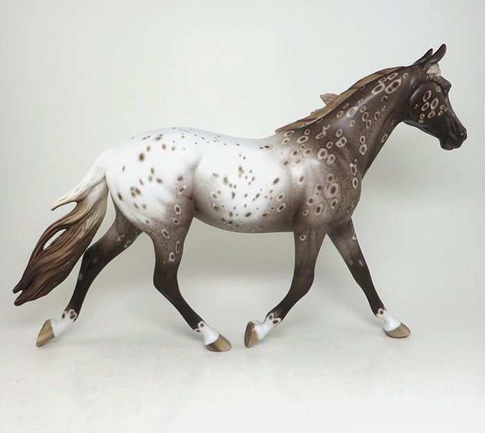AWESOME SAUCE-OOAK DARK CHESTNUT APPALOOSA PALOUSE MODEL HORSE 3/29