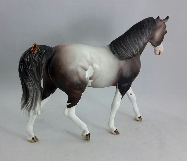 BEAM ME UP - OOAK Dapple Gray Sabino Pony with Butterfly