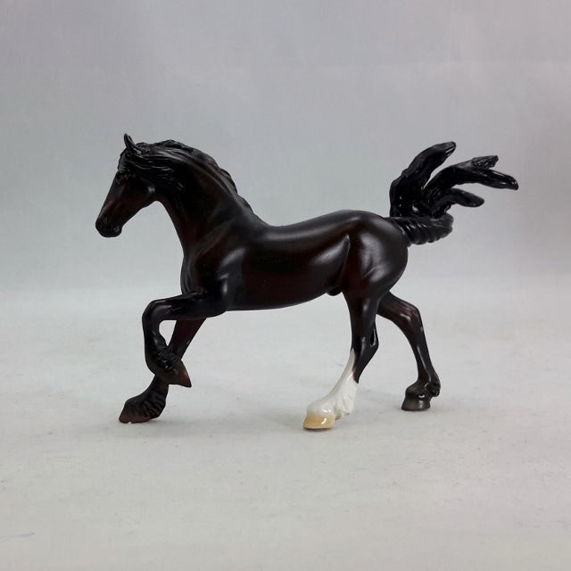 SPEGHAT - Black Freisian Model Horse - Stone Chip