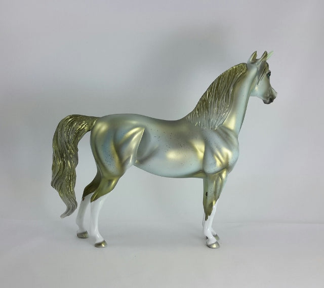ELECTRA (The Shining One) - OOAK Golden Green Unicorn Morgan