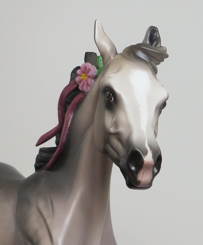TINY VAL - GREY YEARLING ARABIAN WITH FLOWERS MODEL HORSE by SHERYL LEISURE - 1/22