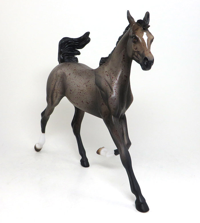 LYRIC - OOAK CHOCOLATE FLEABIT ARABIAN YEARLING MODEL HORSE - 1/22