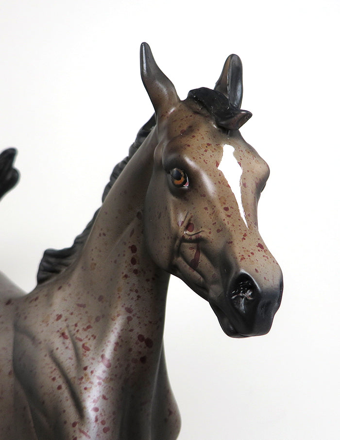 LYRIC - OOAK CHOCOLATE FLEABIT ARABIAN YEARLING MODEL HORSE - 1/22