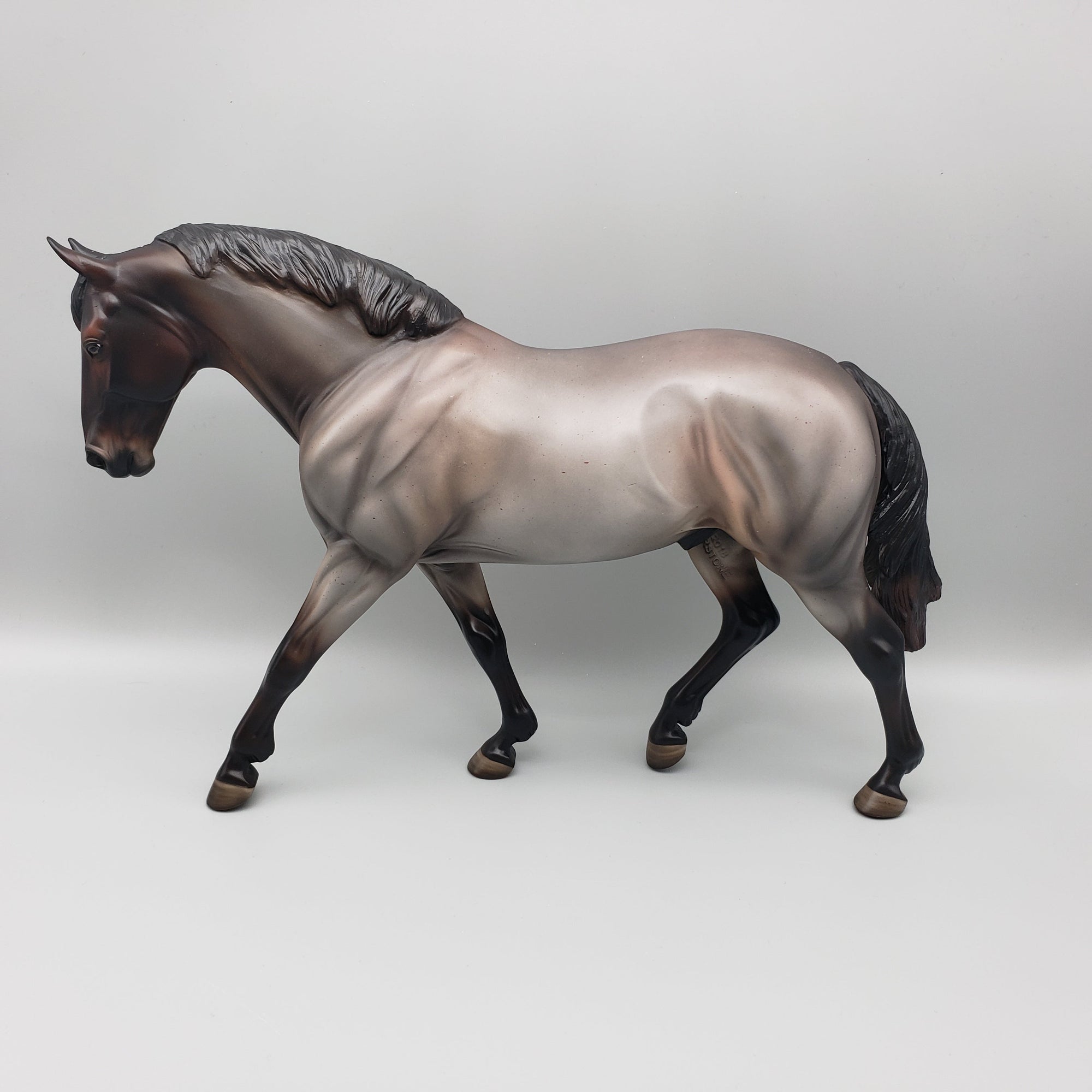 Adobe OOAK Dark Bay Roan Irish Draught By Angela Marleau EQ23