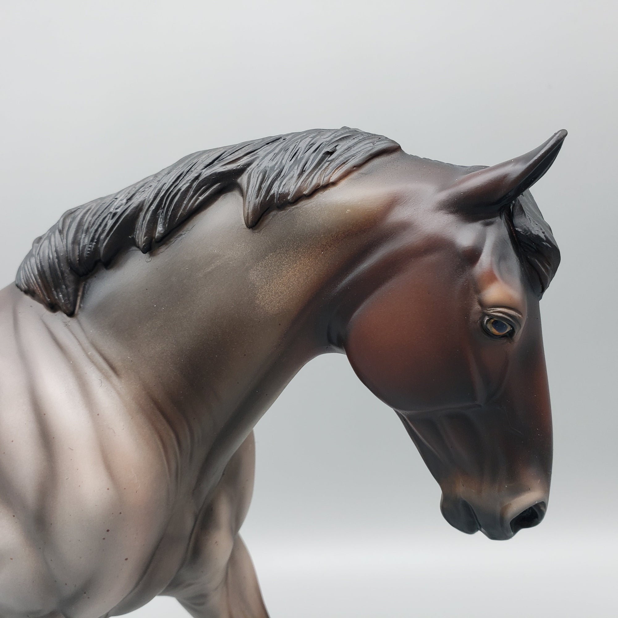 Adobe OOAK Dark Bay Roan Irish Draught By Angela Marleau EQ23