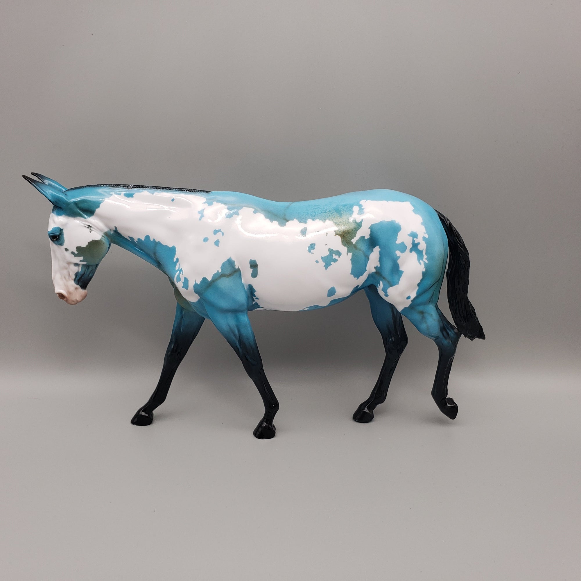 IBBY OOAK Turquoise Stone Inspired Deco Mule By Dawn Quick EQ23