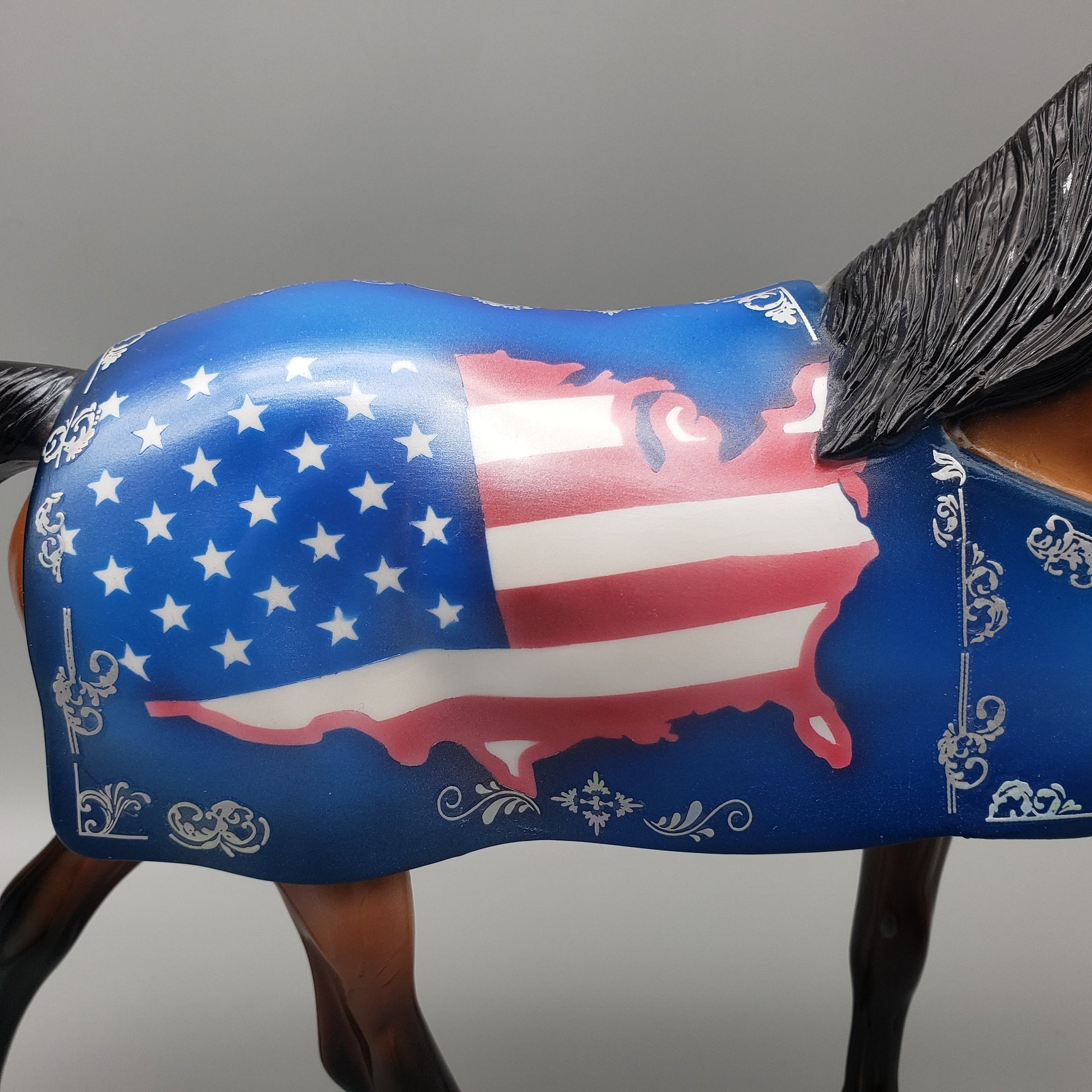 Allegiance OOAK Decorator 4th of July Blanketed Tennessee Walking Horse By Dawn Quick Best Offers 7/4/23