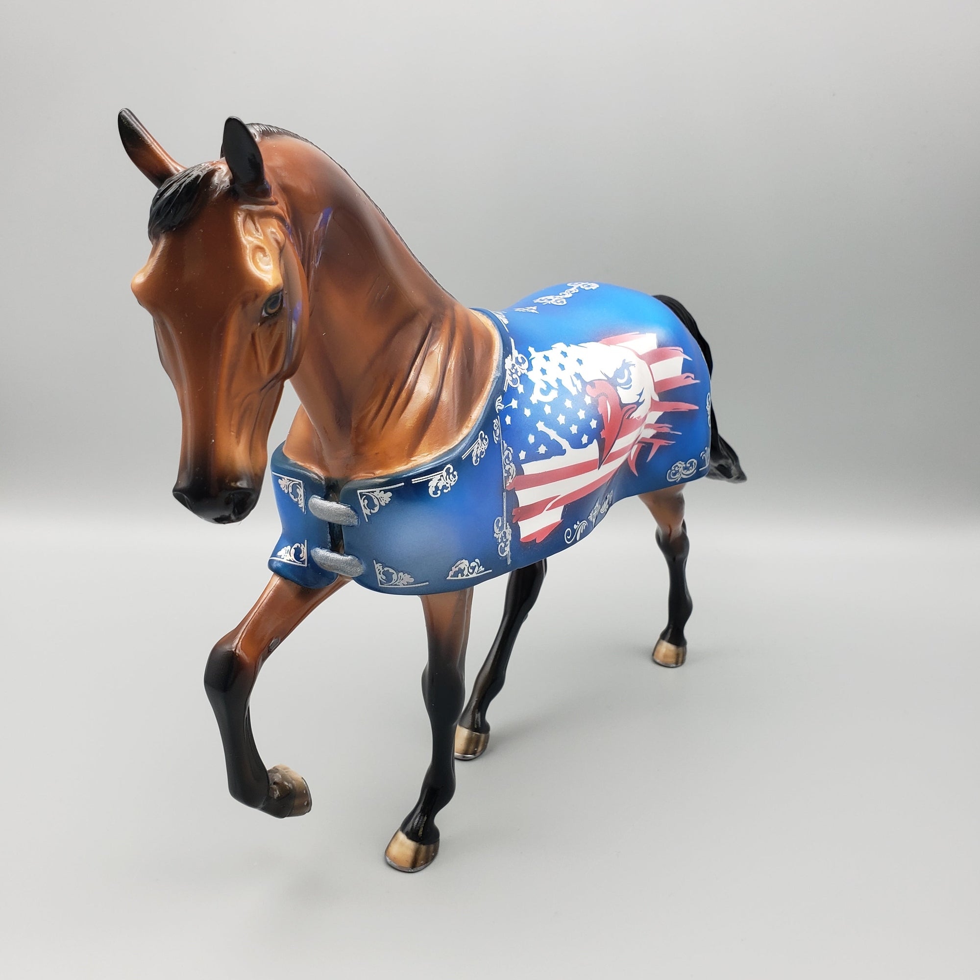 Allegiance OOAK Decorator 4th of July Blanketed Tennessee Walking Horse By Dawn Quick Best Offers 7/4/23
