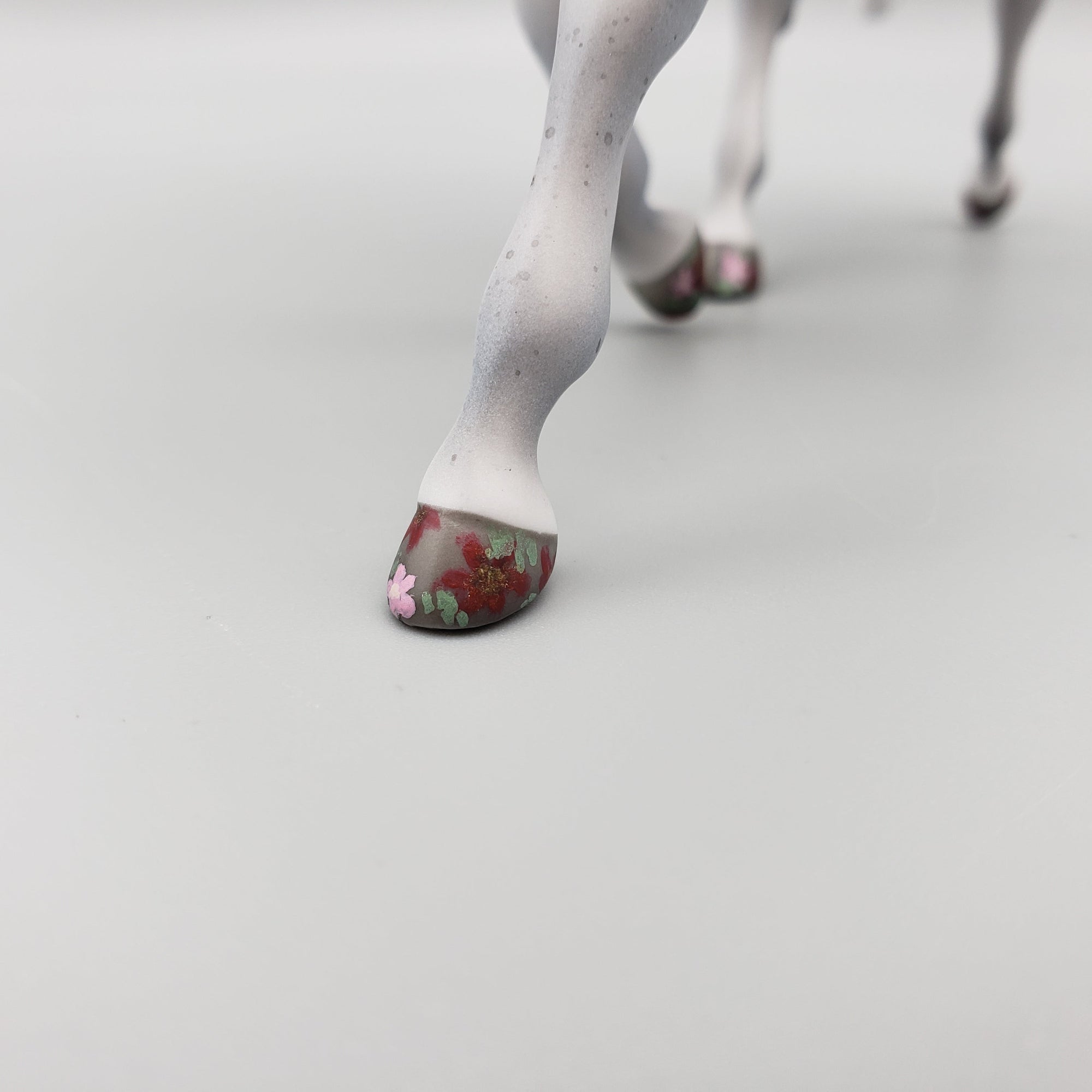 Chopin OOAK Fleabitten Gray with deco hooves Warmblood Pebble By Jess Hamill EQ23