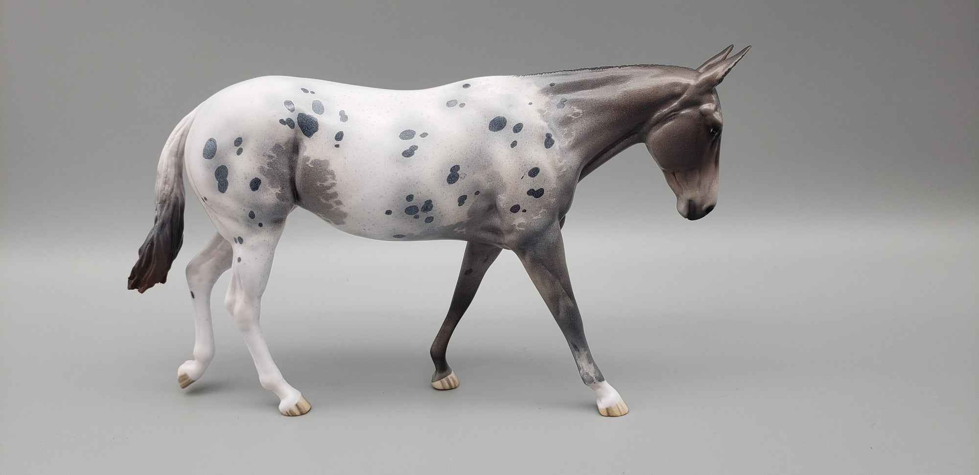 Beaudan OOAK Grey Appaloosa Pebble Mule By Jess Hamill EQ23