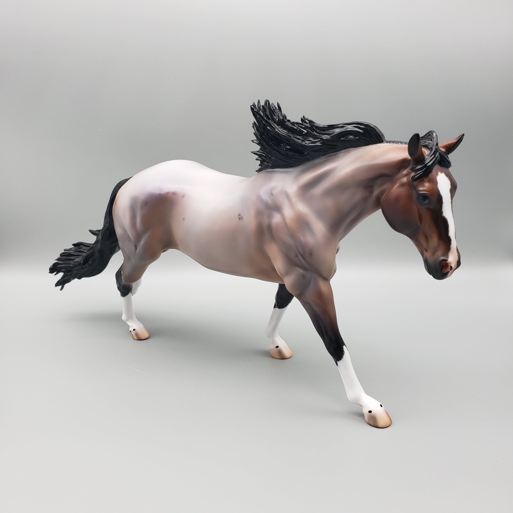 Cardon OOAK Bay Roan Running Stock Horse with Corn Spots By Caroline Boydston Best Offers 7/24/23