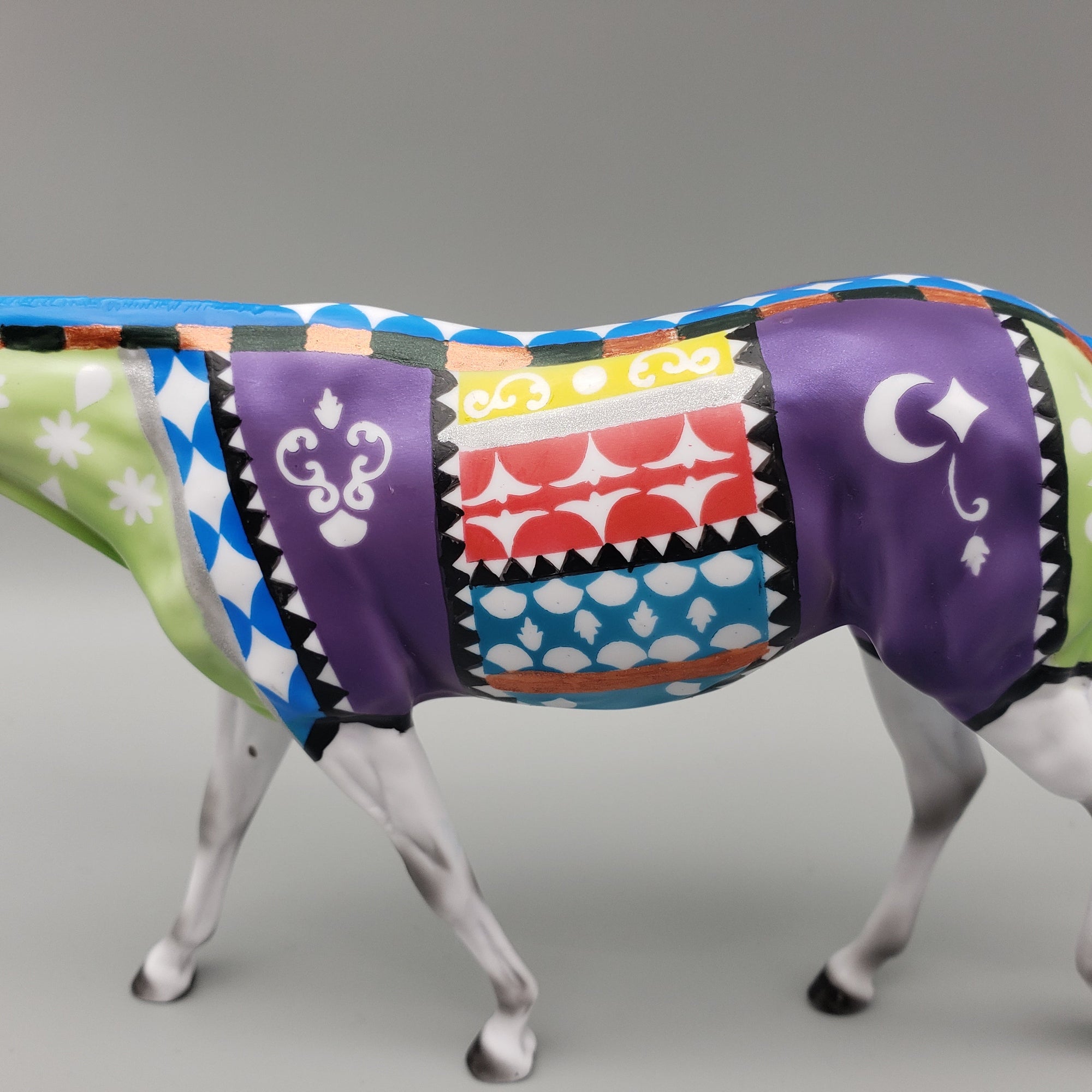 Peddler's Flowers OOAK Grey with Hand Painted Blanket Pebble Mule By Dawn Quick Best Offers 7/24/23