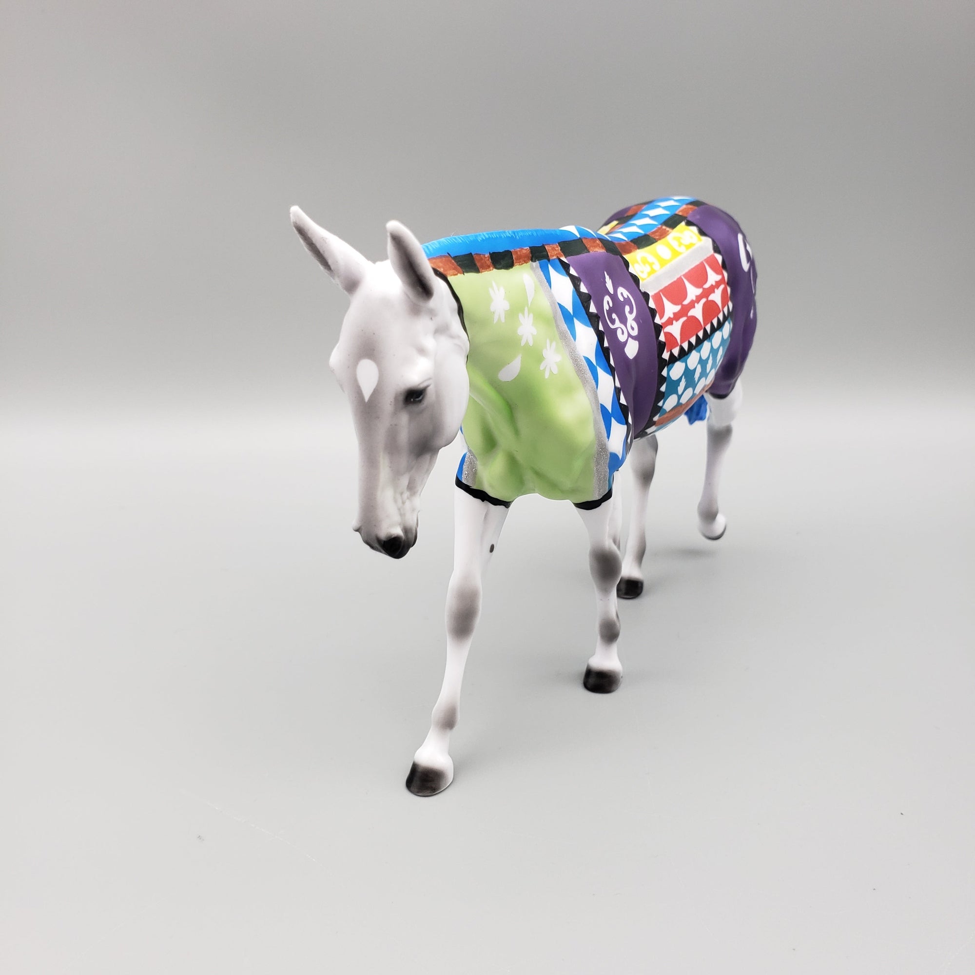 Peddler's Flowers OOAK Grey with Hand Painted Blanket Pebble Mule By Dawn Quick Best Offers 7/24/23