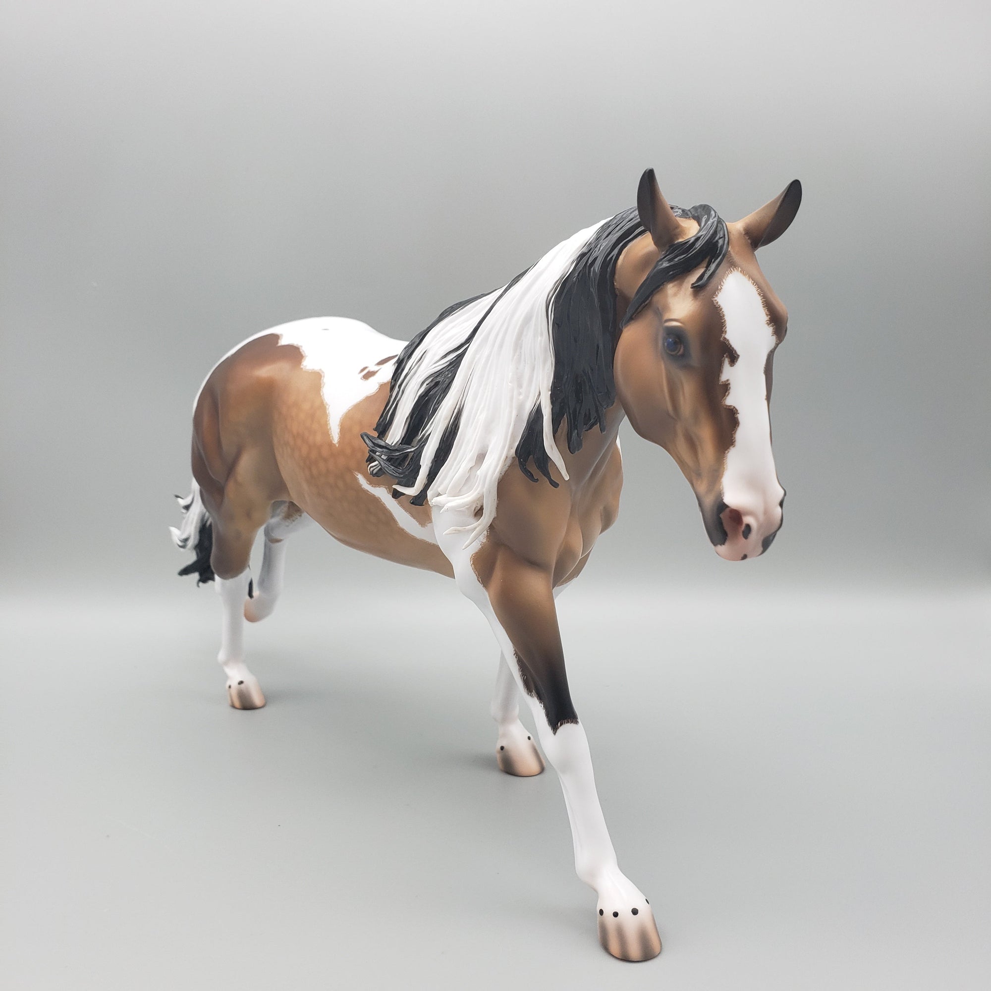 Gobi OOAK Dappled Buckskin Tobiano Running Stock Horse By Caroline Boydston Best Offers 7/31/23