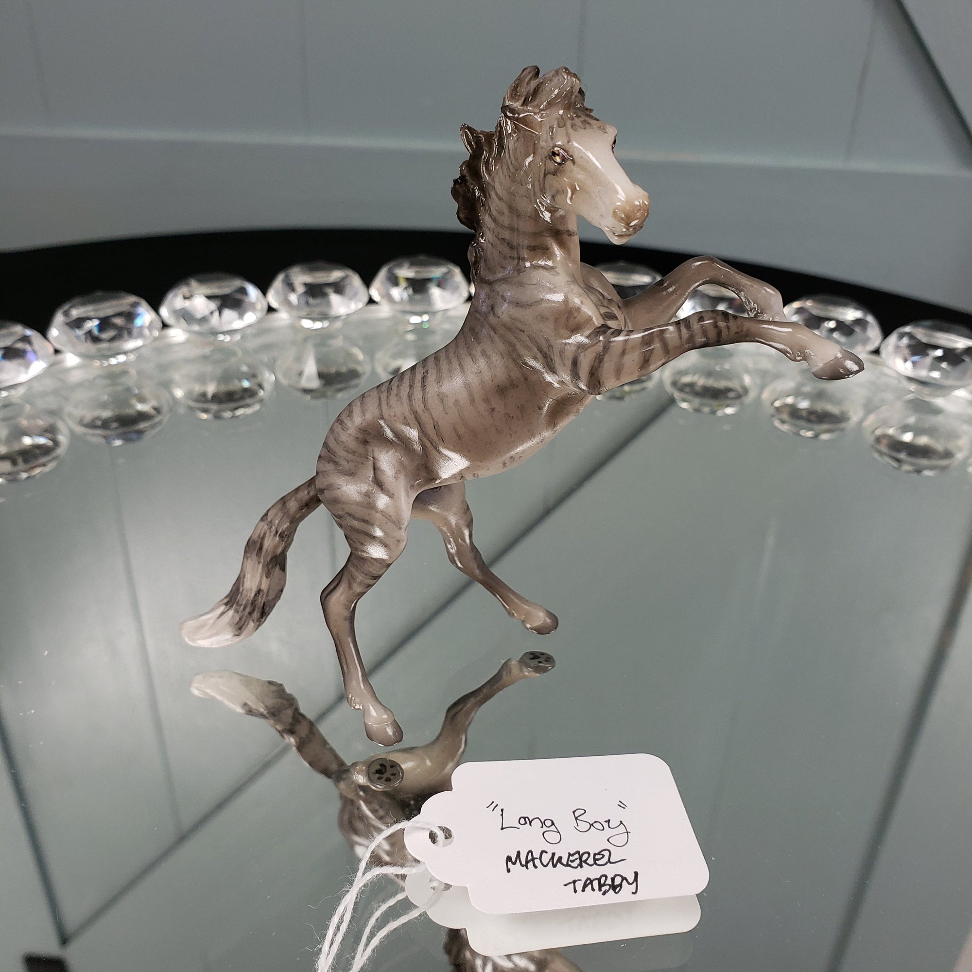 Long Boy OOAK International Cat Day Mackerel Tabby Cat Rearing Chip By Jess Hamill