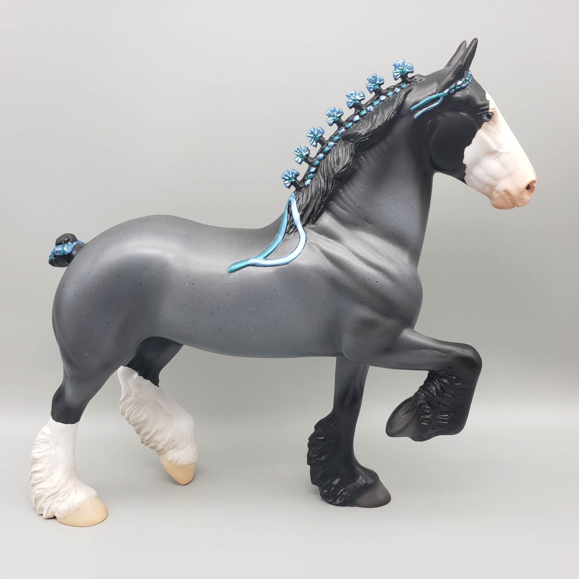 Blue Boy - OOAK - Blue Roan Trotting Drafter By Angela Marleau EQ23
