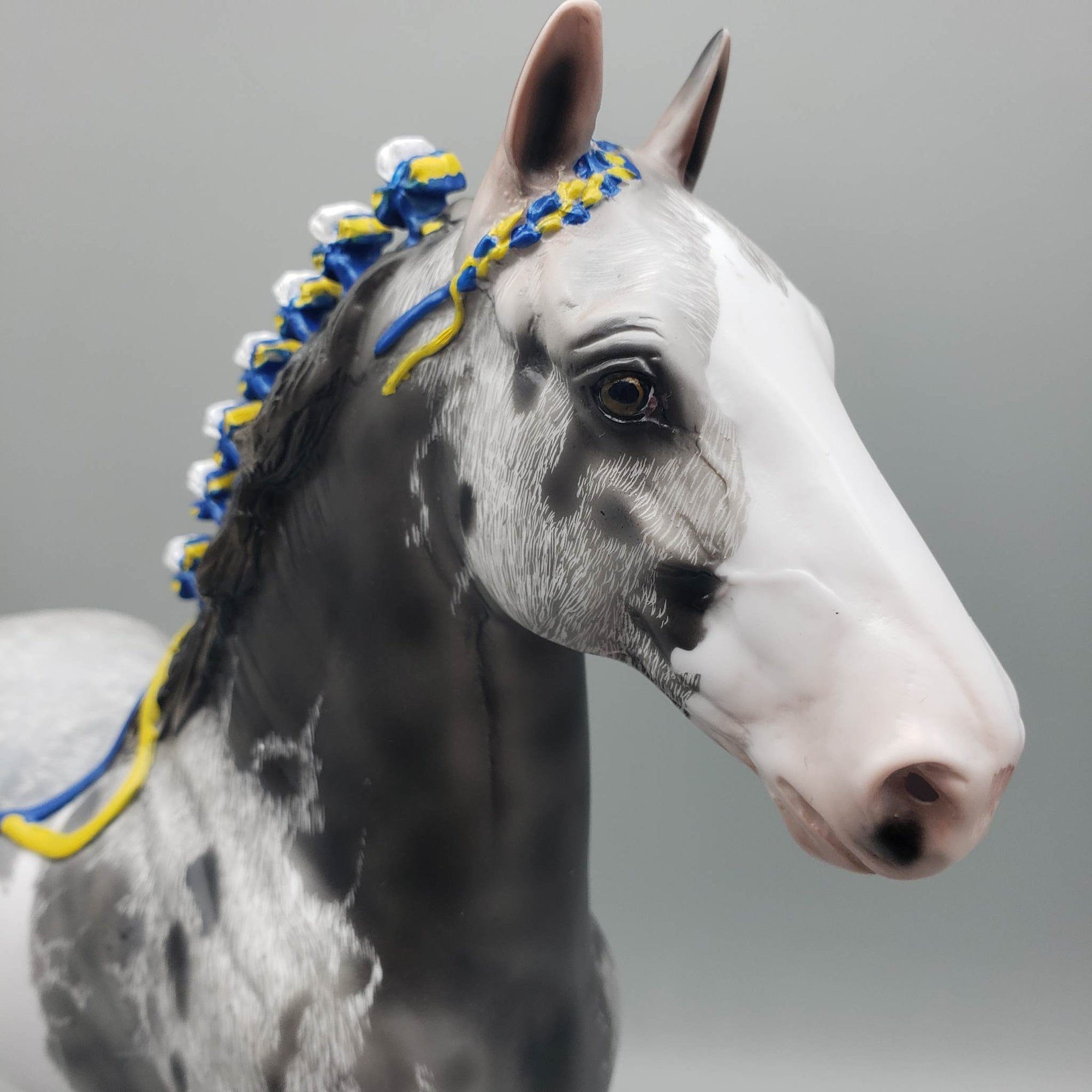 Bishop - OOAK - Roan Sabino Trotting Drafter By Dawn Quick EQ23