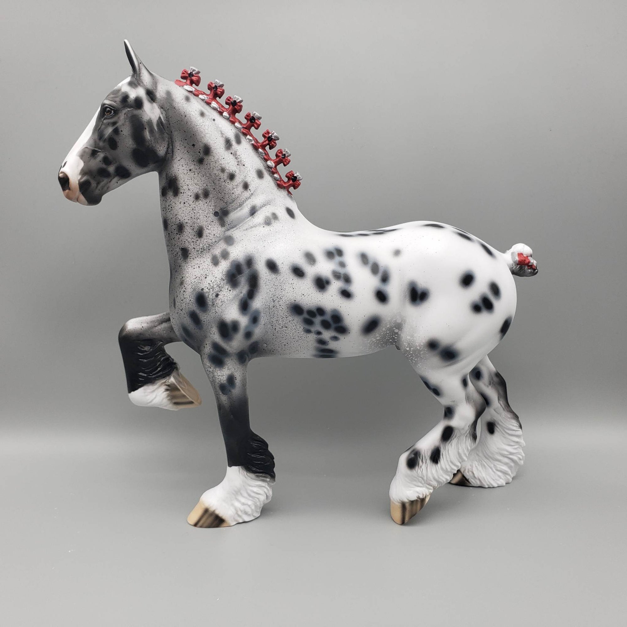 Rebel - OOAK - Black Appaloosa Trotting Drafter By Dawn Quick EQ23