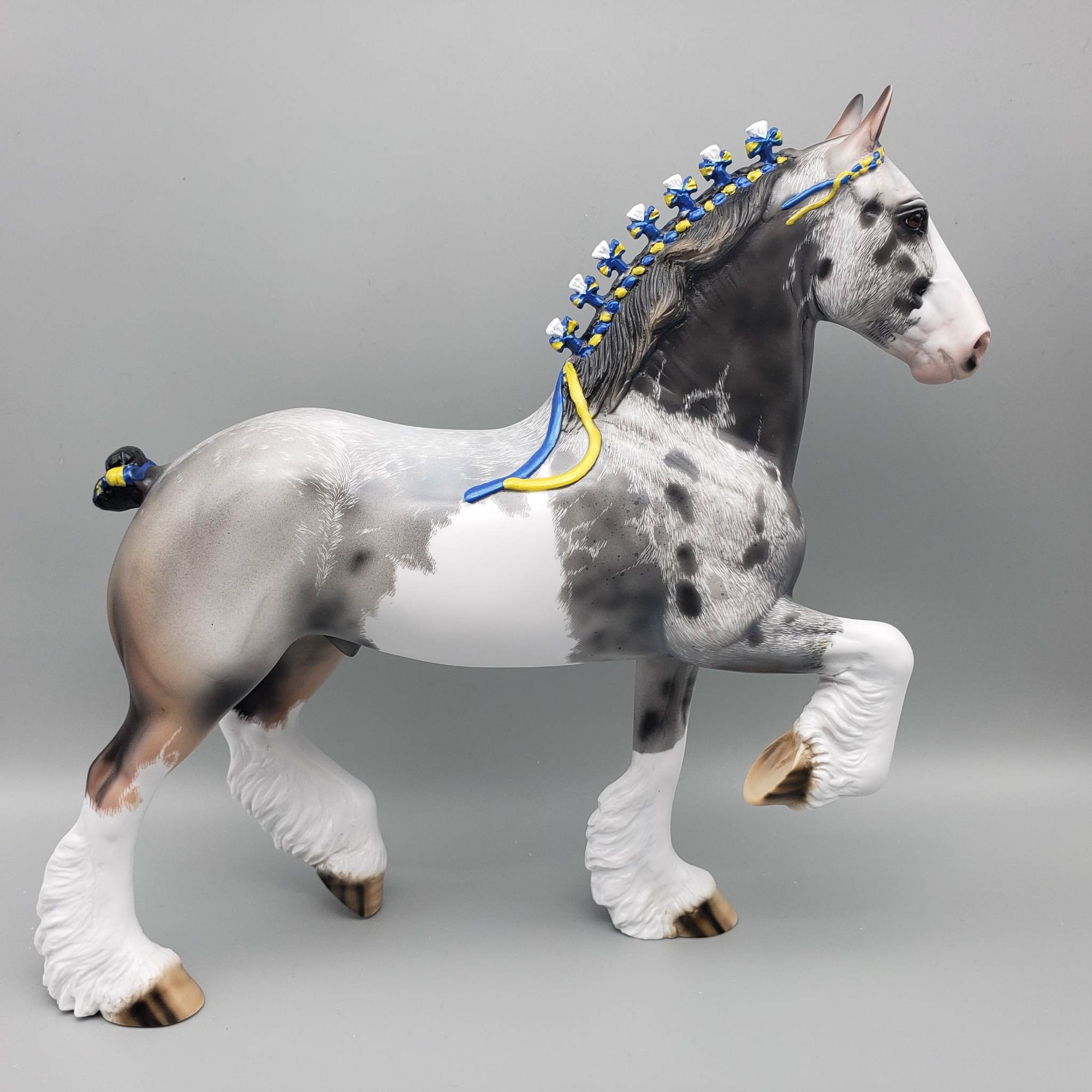 Bishop - OOAK - Roan Sabino Trotting Drafter By Dawn Quick EQ23