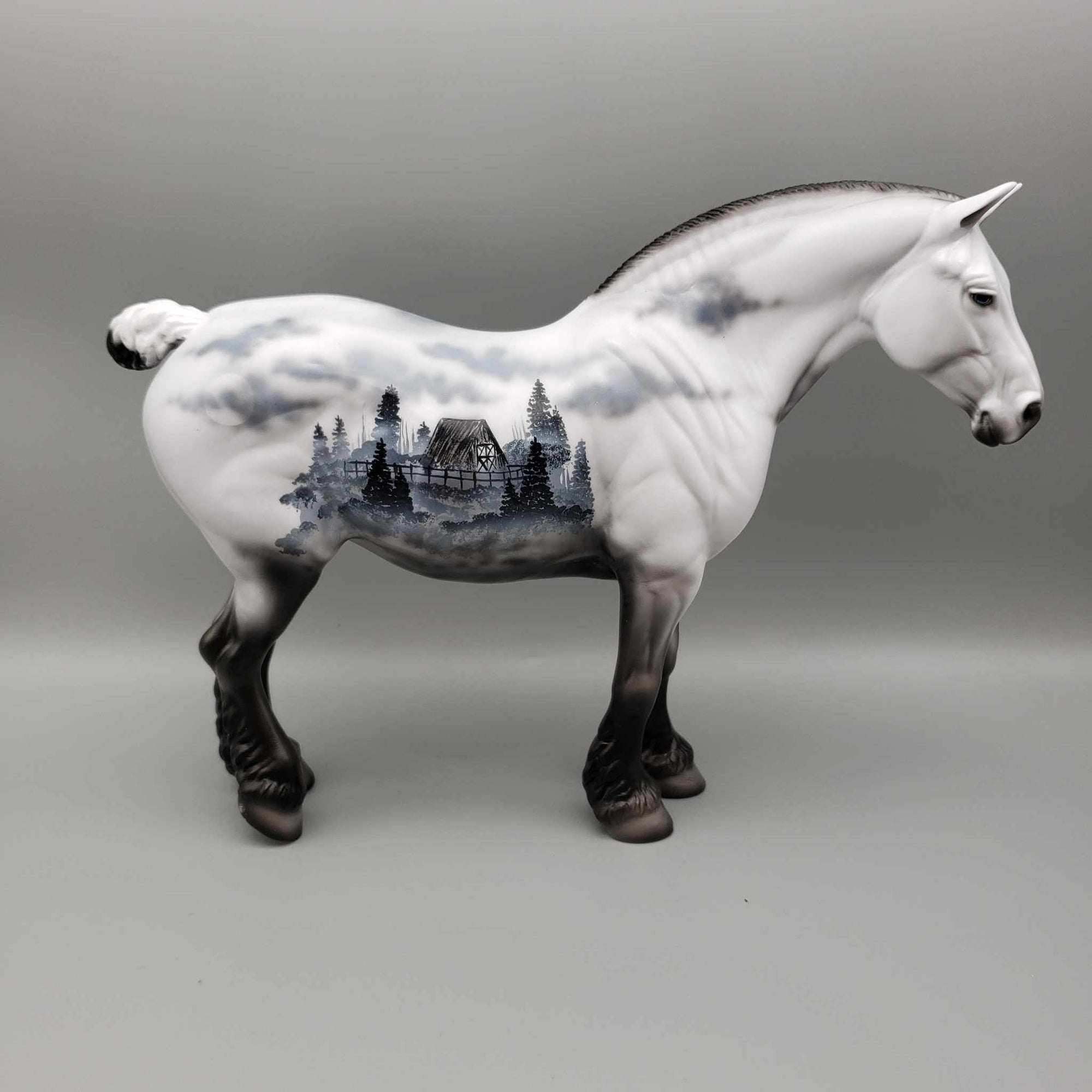 Charnel Lane OOAK Decorator Cabin in the Lane Scene Heavy Draft Mare By Dawn Quick BEST OFFER Moonlight Madness 2023 MM23