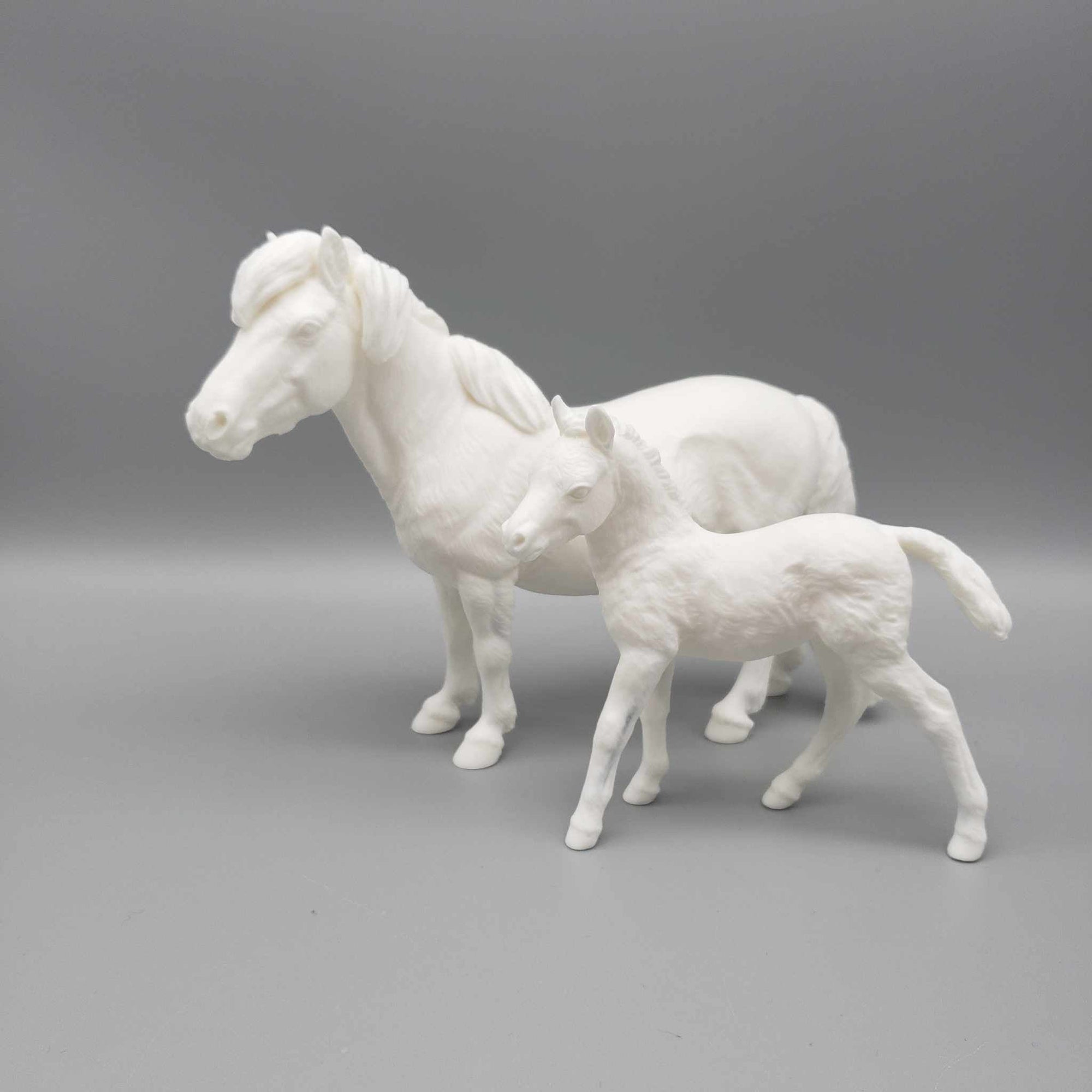 Trixie and Bebe - Pony Mare and Foal SET Resin