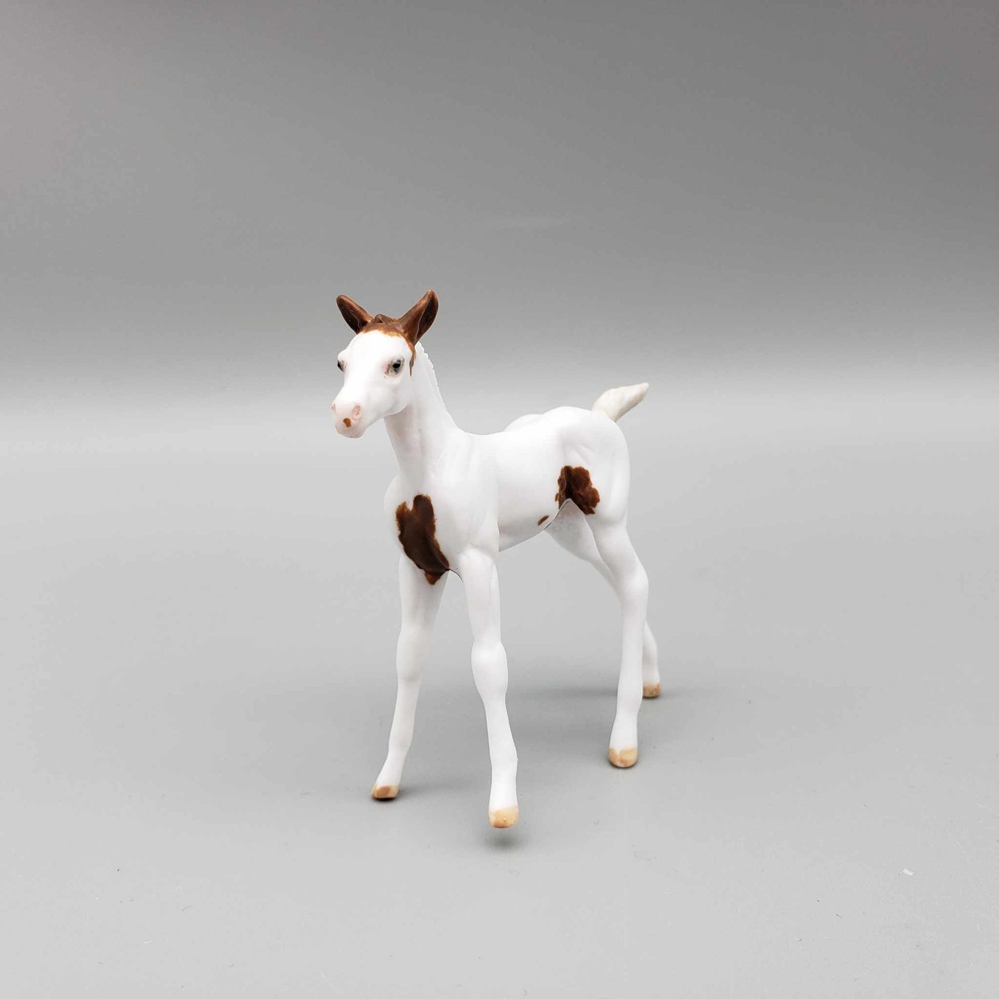Sprightly OOAK Chestnut Tovero Kicking Chip Foal Hand Painted and Customized by Andrea Thomason HS23