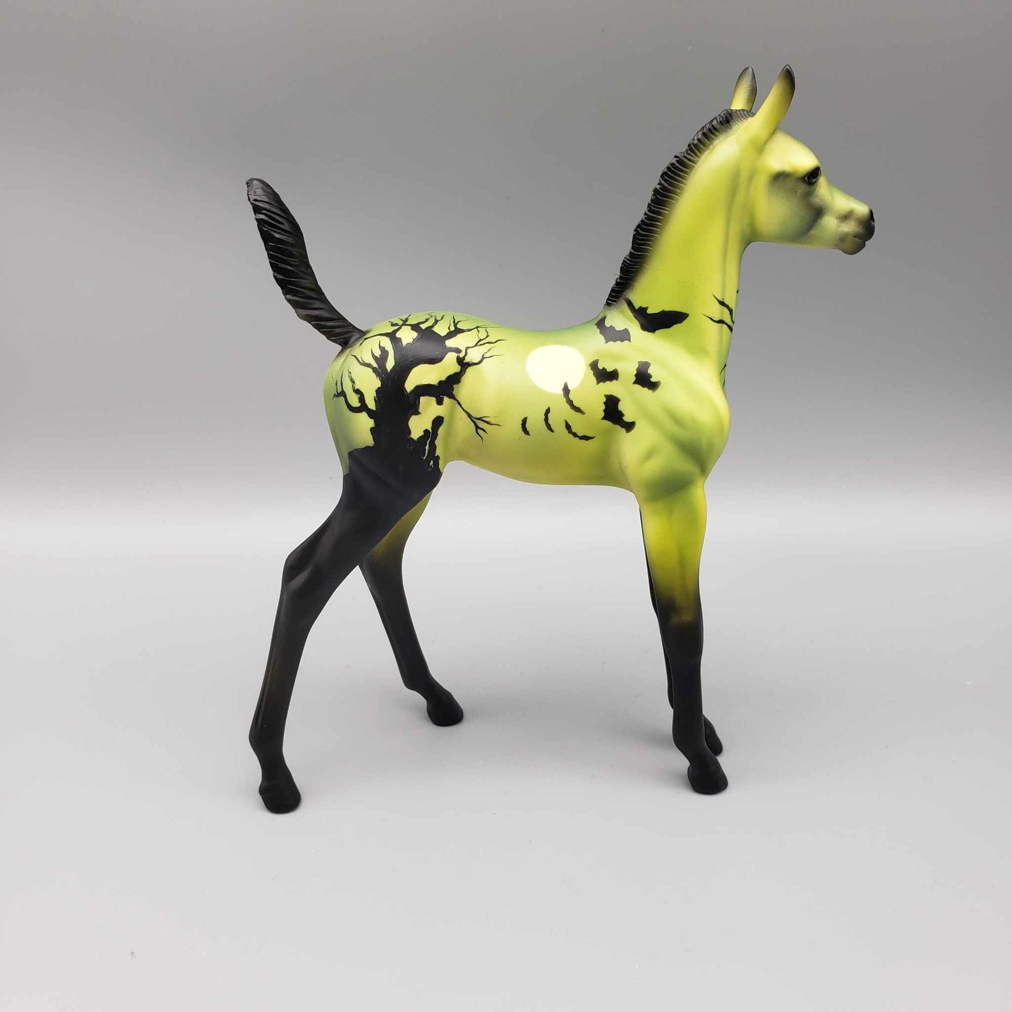 Bats About You OOAK Green Deco Bat Design Arab Foal By Dawn Quick Moonlight Madness 2023 MM23