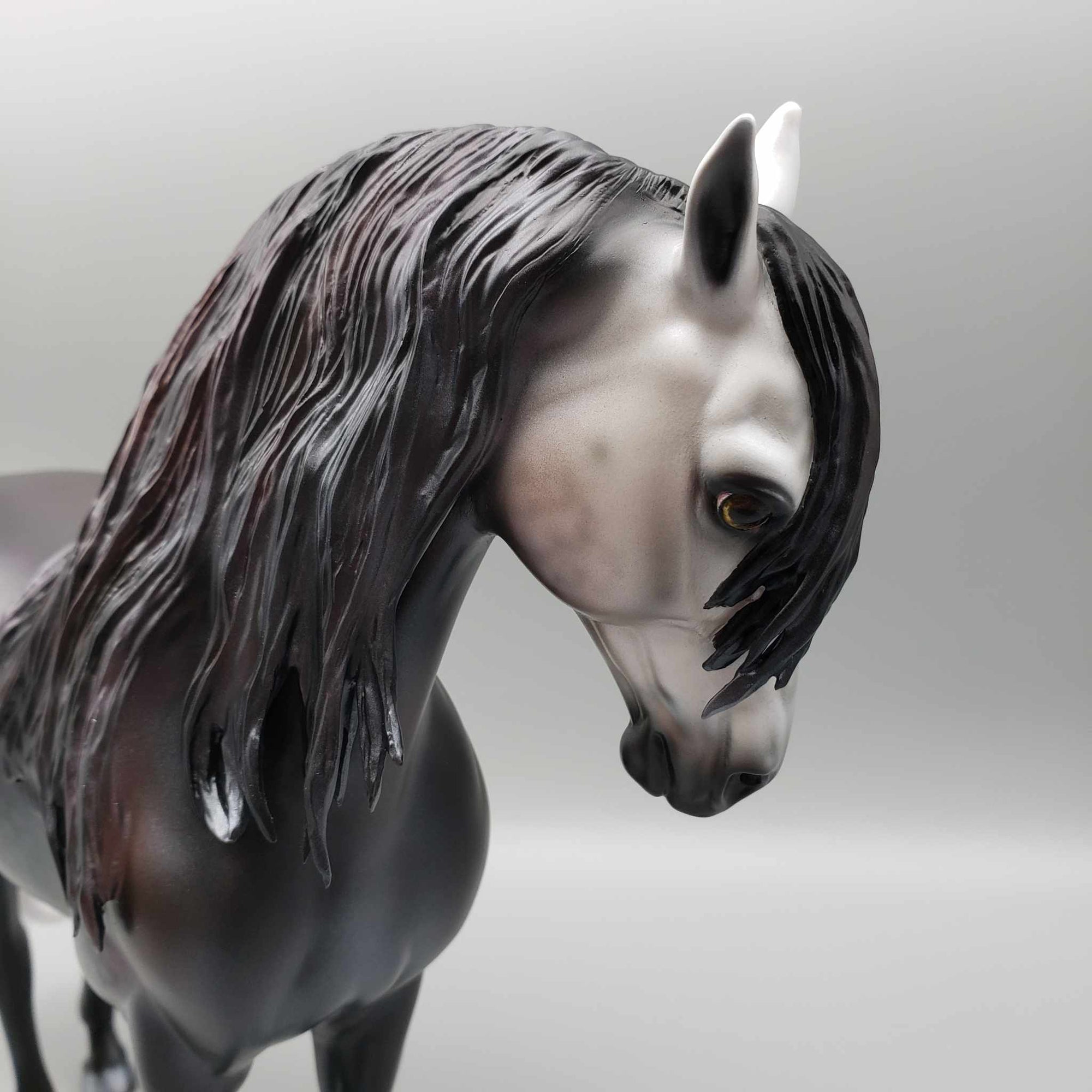 Luna del Cazardor OOAK Dappled Black Going Grey Andalusian By Carrie Keller BEST OFFER Moonlight Madness 2023 MM23