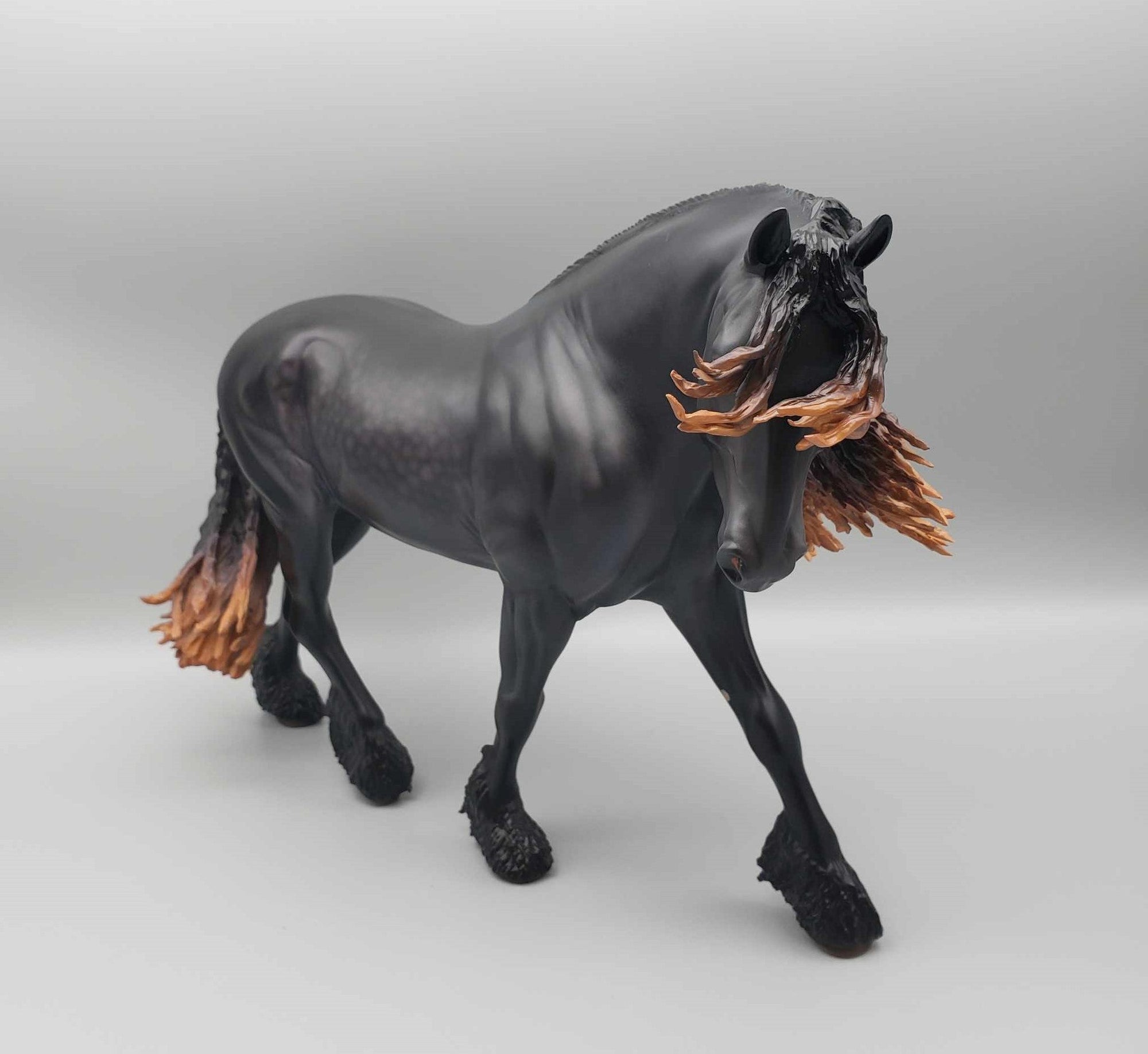 Hammond OOAK Dappled Black with Sunbleached Mane and Tail Irish Draft By Caroline Boydston Best Offer 11/20/23