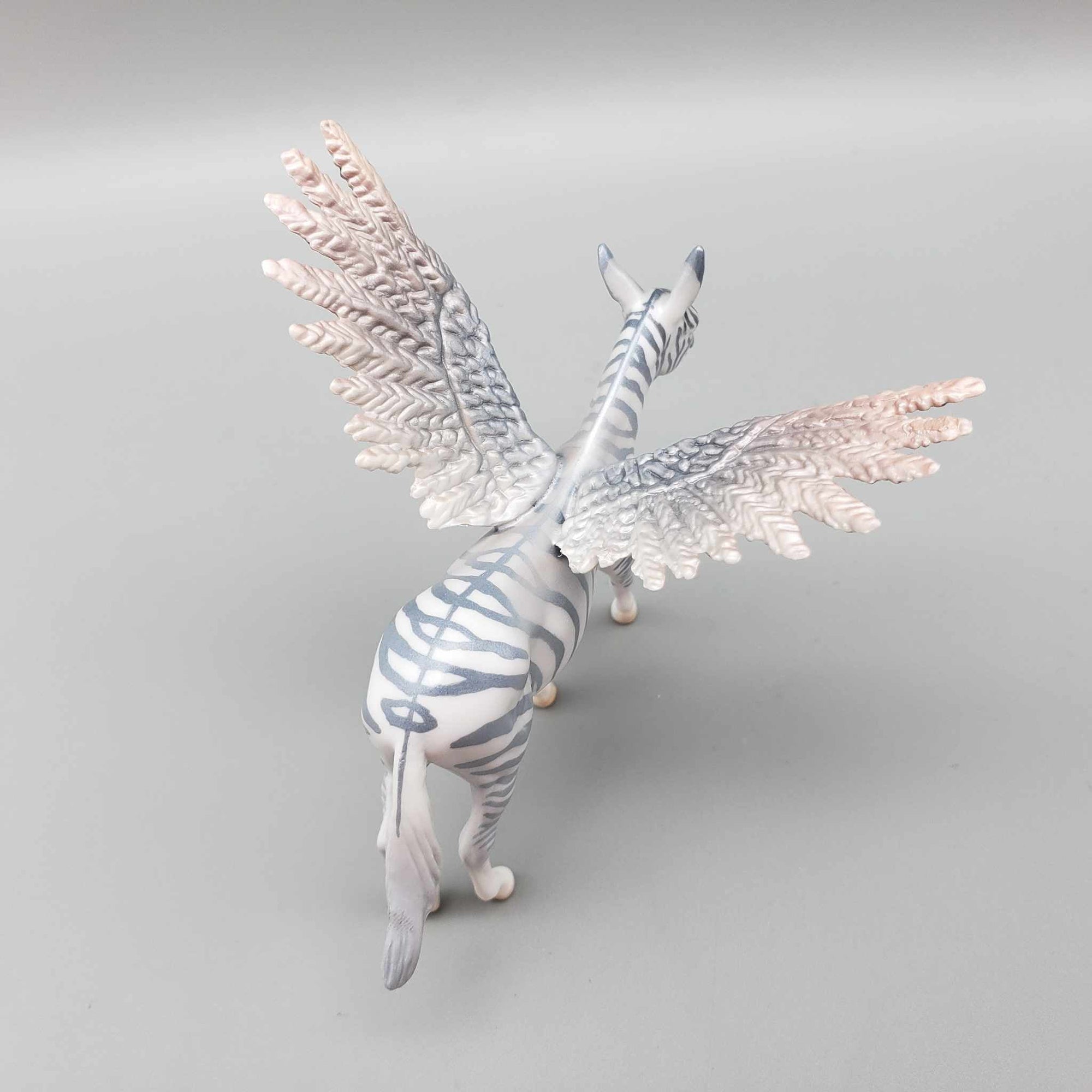 Elfie OOAK Deco Gray Winged Zebra Mule Chip By Jess Hamill Holiday Sale HS23