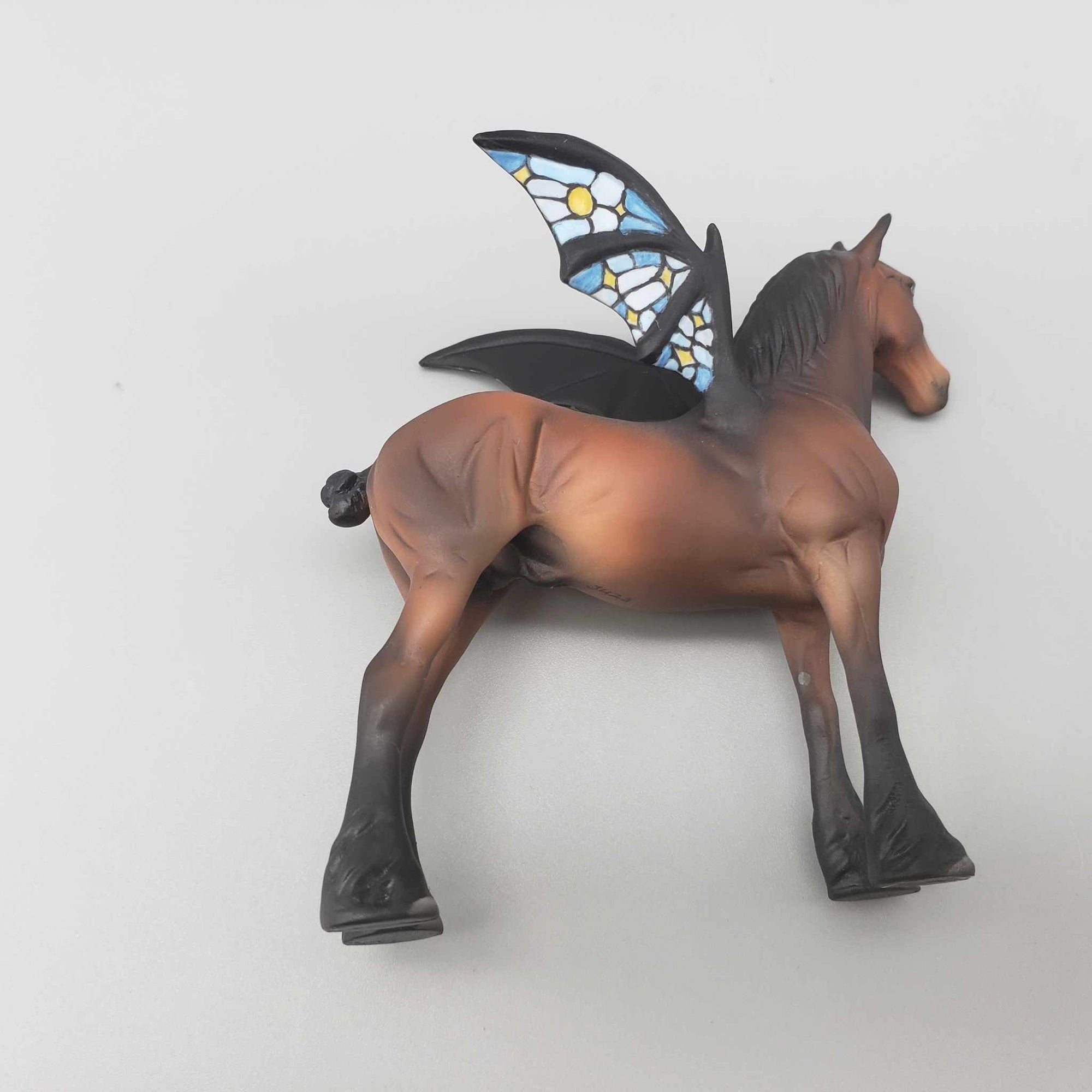 Basilica OOAK Deco Dark Bay w/ Stainglass Design Batwing Draft Chip By Jess Hamill Facebook AuctionMoonlight Madness 2023 MM23