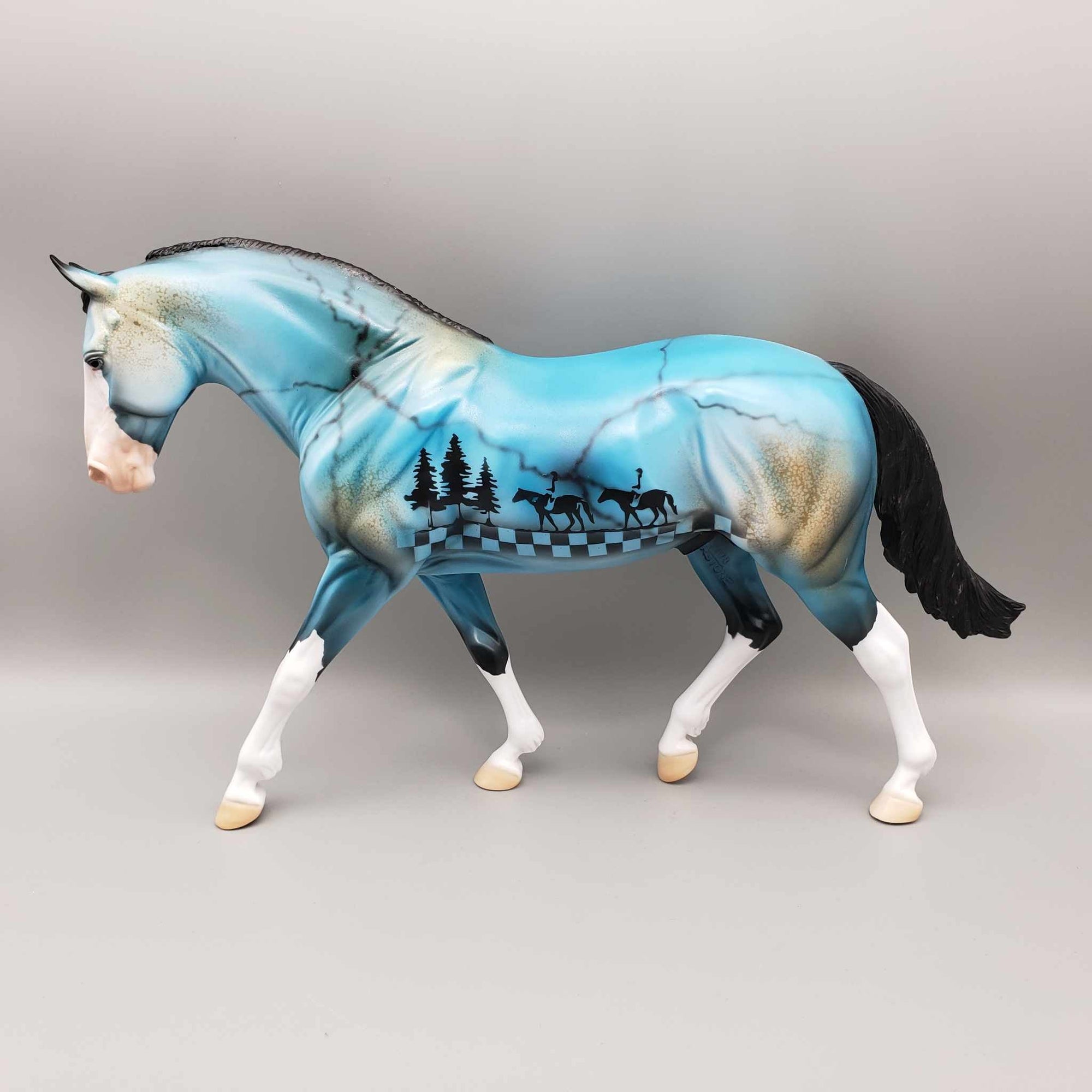 Companion OOAK Turquoise Deco Checkered Flag Scene Irish Draft By Dawn Quick Fall Into Autumn Random Drop Sale 9/23