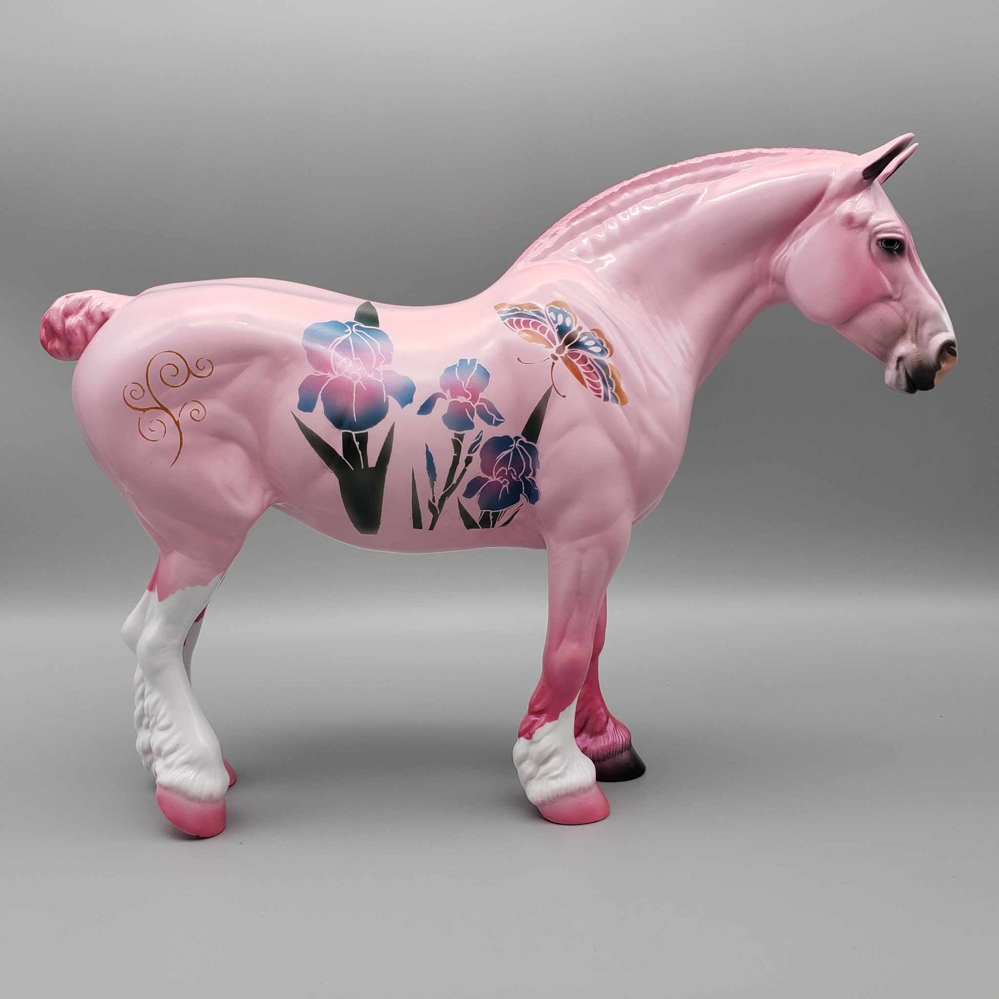 Glossy Iris-istible OOAK Pink Deco with Iris Flowers Heavy Draft By Dawn Quick Fall Into Autumn Random Drop Sale 9/23