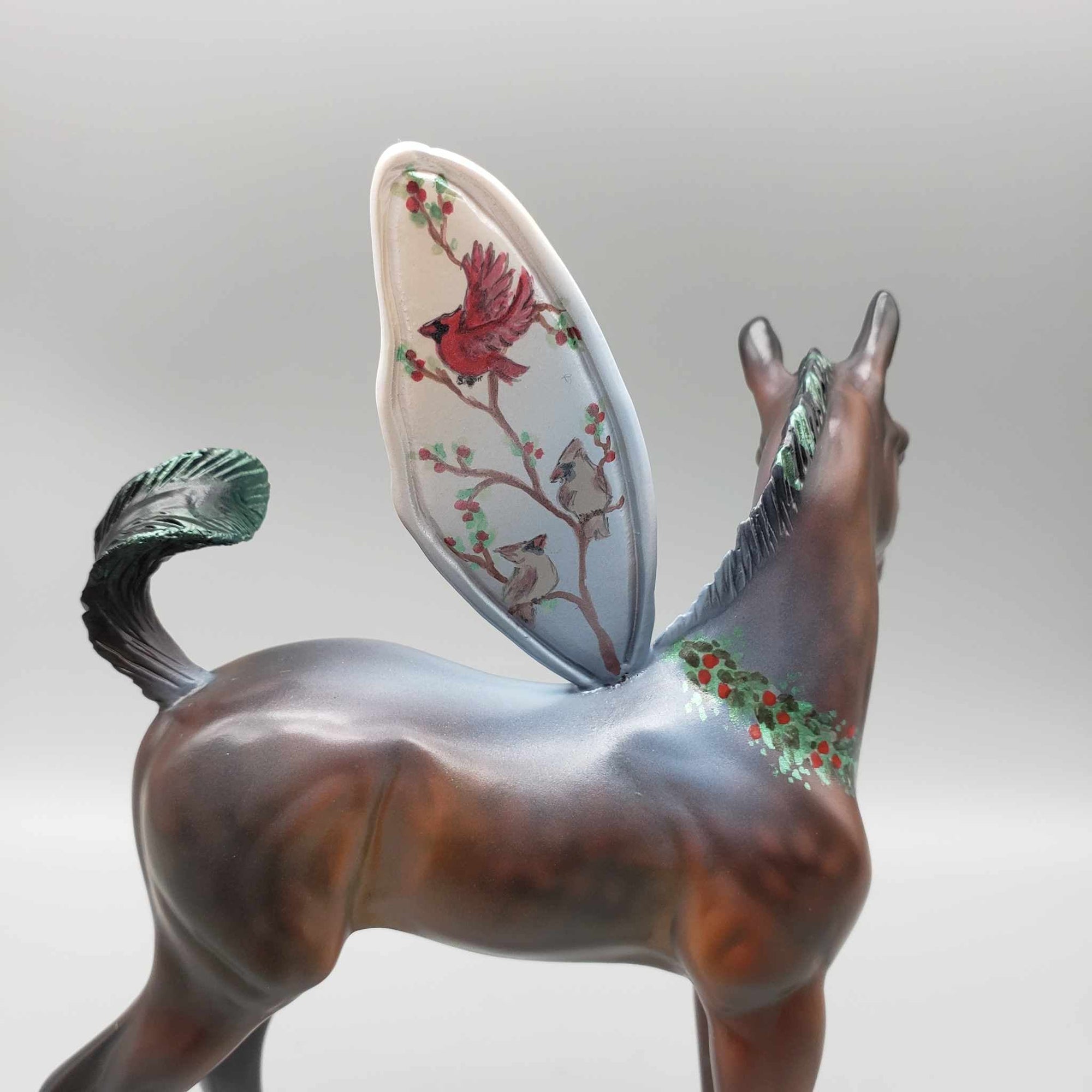 Always With You OOAK Bay Arab Fairy Foal with Iridescent Snow on Back and Wreath Around the Neck By Jess Hamill Holiday Best Offers 12/11/23