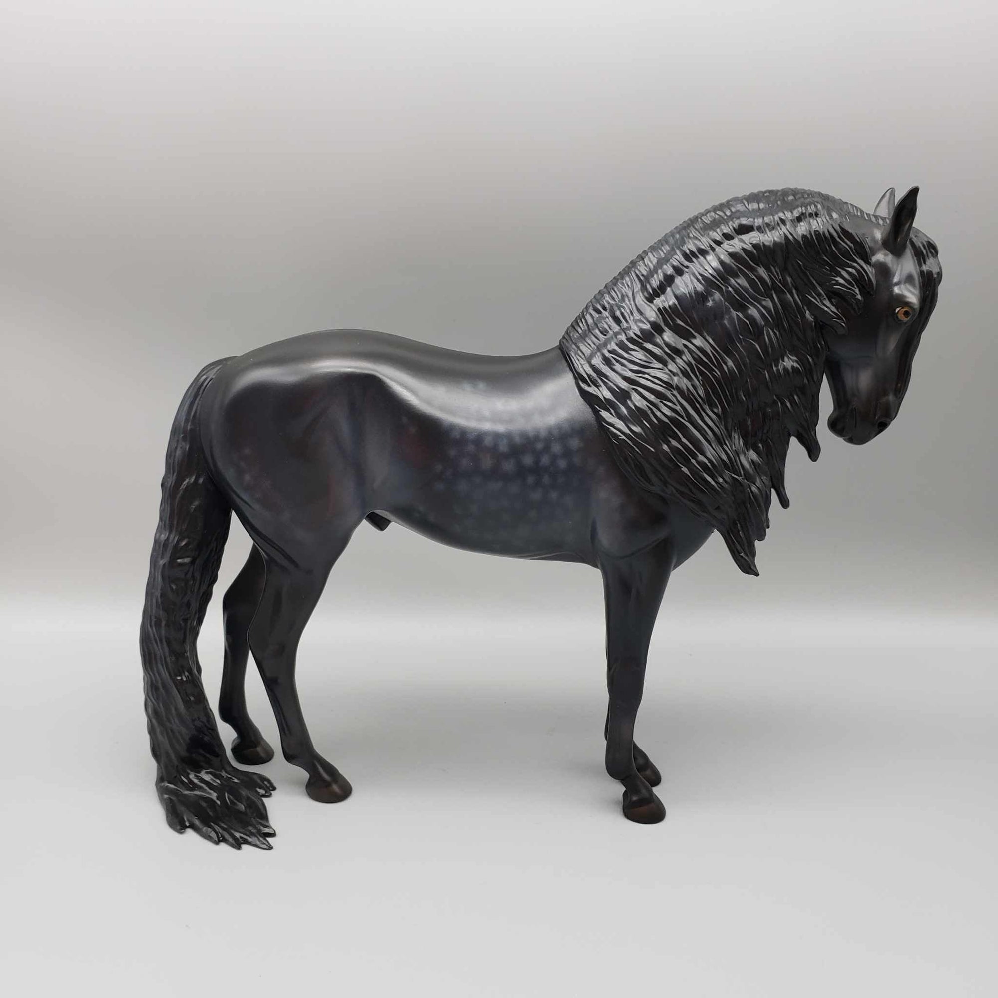 Black Buttons OOAK Star Dappled Black W/ Long Mane & Puddle Tail Andalusian By Jess Hamill Holiday Sale HS23