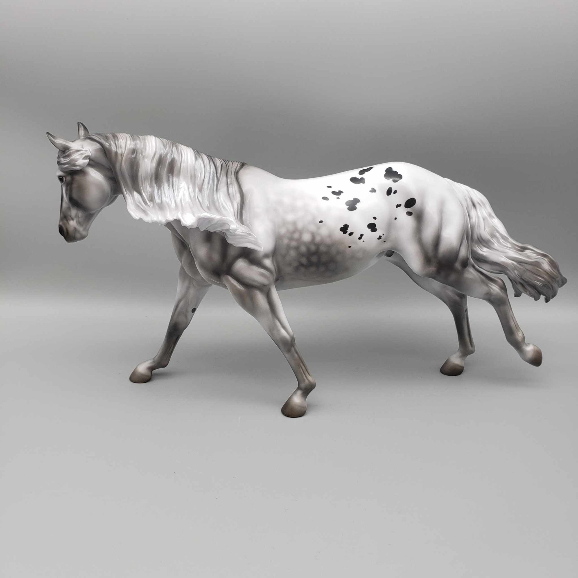 Blitzen OOAK Dappled Black Varnish Appaloosa Remington W/ Long Mane By Jess Hamill Holiday Sale HS23