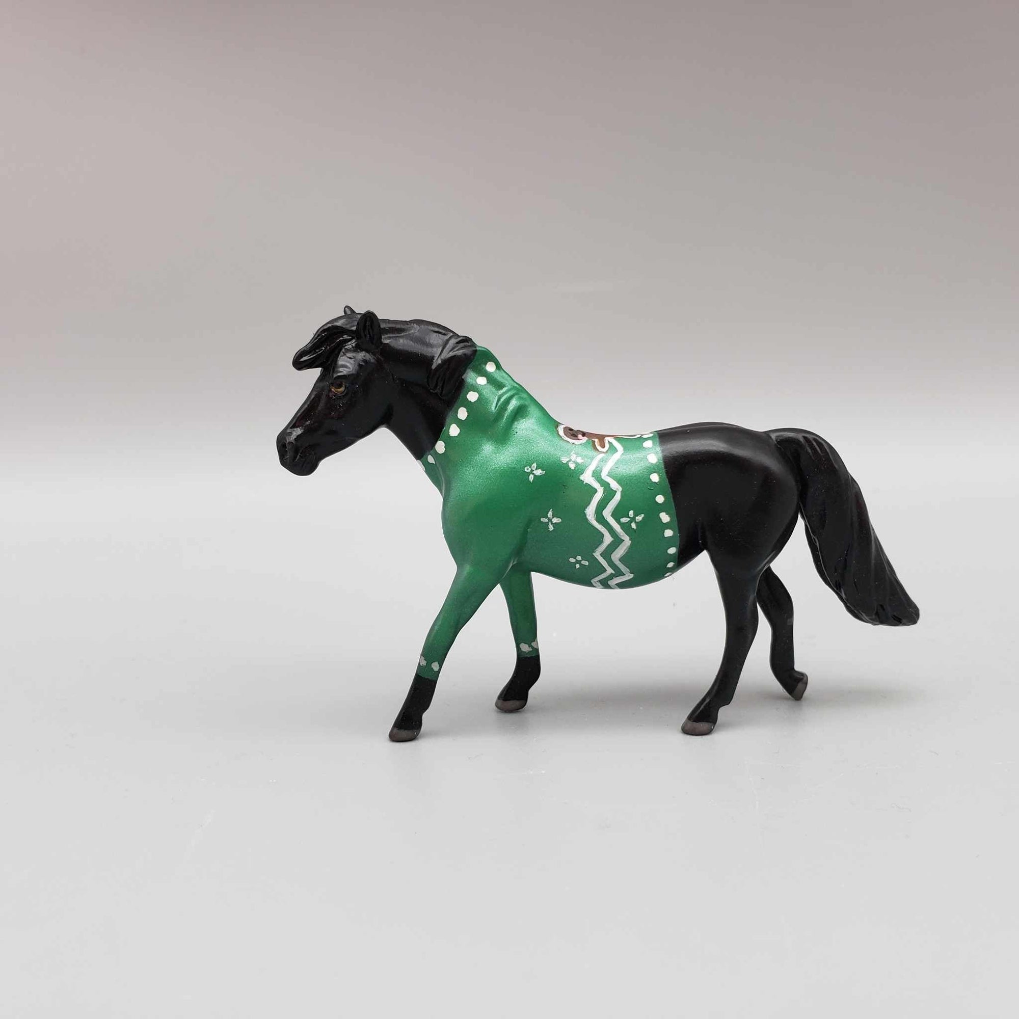 Gingerbread Sweater OOAK Deco Black W/ Green Gingerbread Sweater Pony Chip By Jess Hamill Holiday Sale HS23
