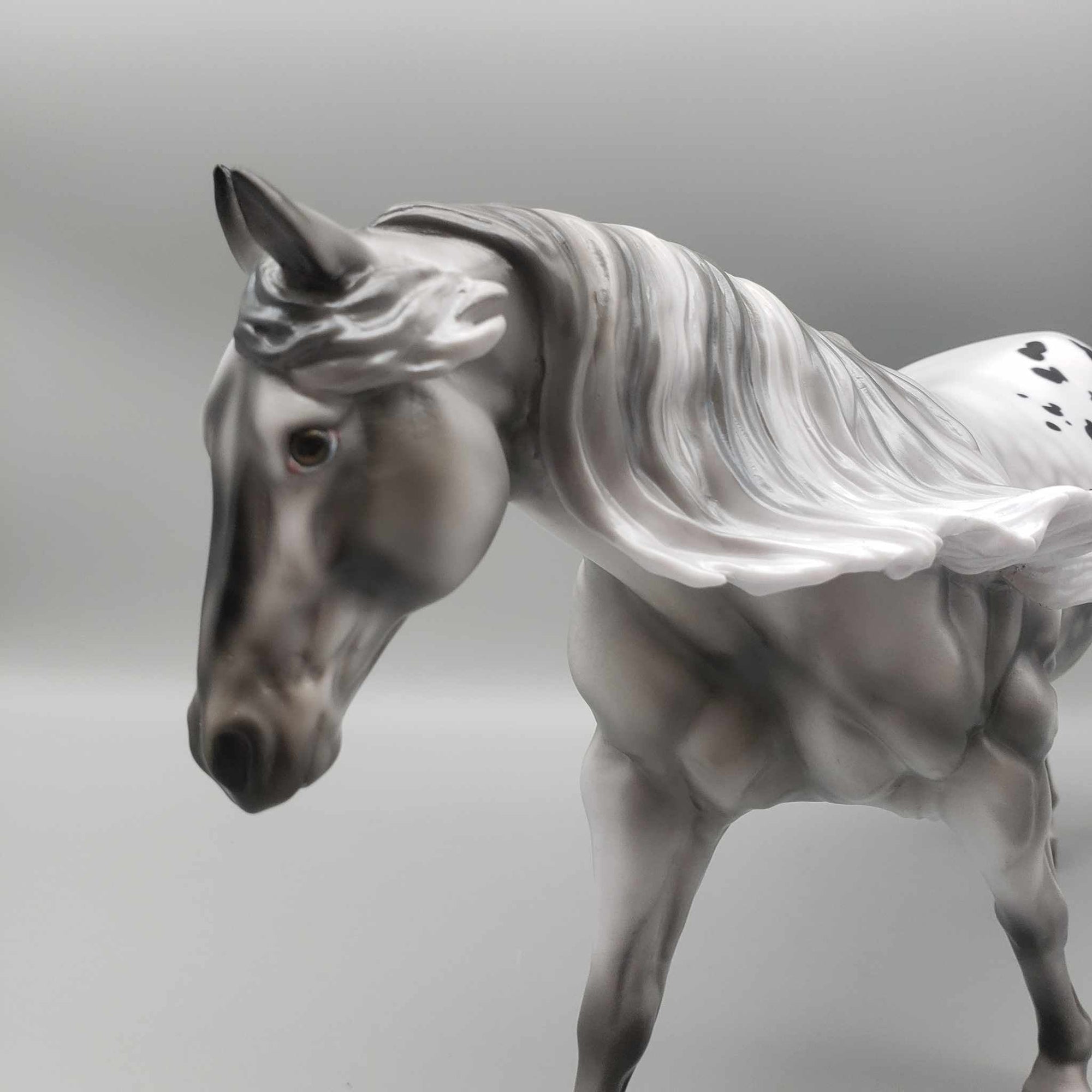 Blitzen OOAK Dappled Black Varnish Appaloosa Remington W/ Long Mane By Jess Hamill Holiday Sale HS23