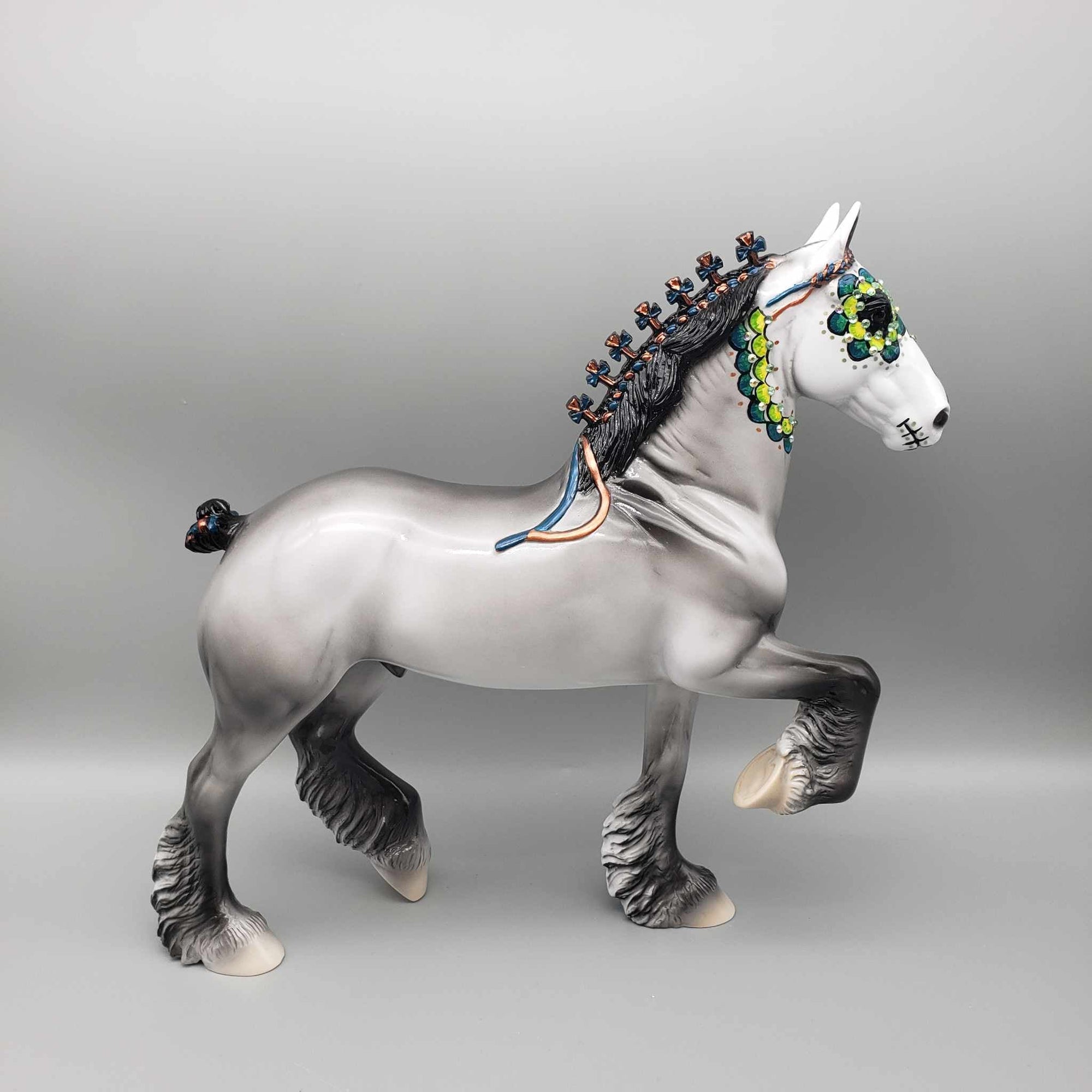 Aluino OOAK Sugar Skull Trotting Drafter By Dawn Quick Fall Facebook Auction Moonlight Madness 2023 MM23