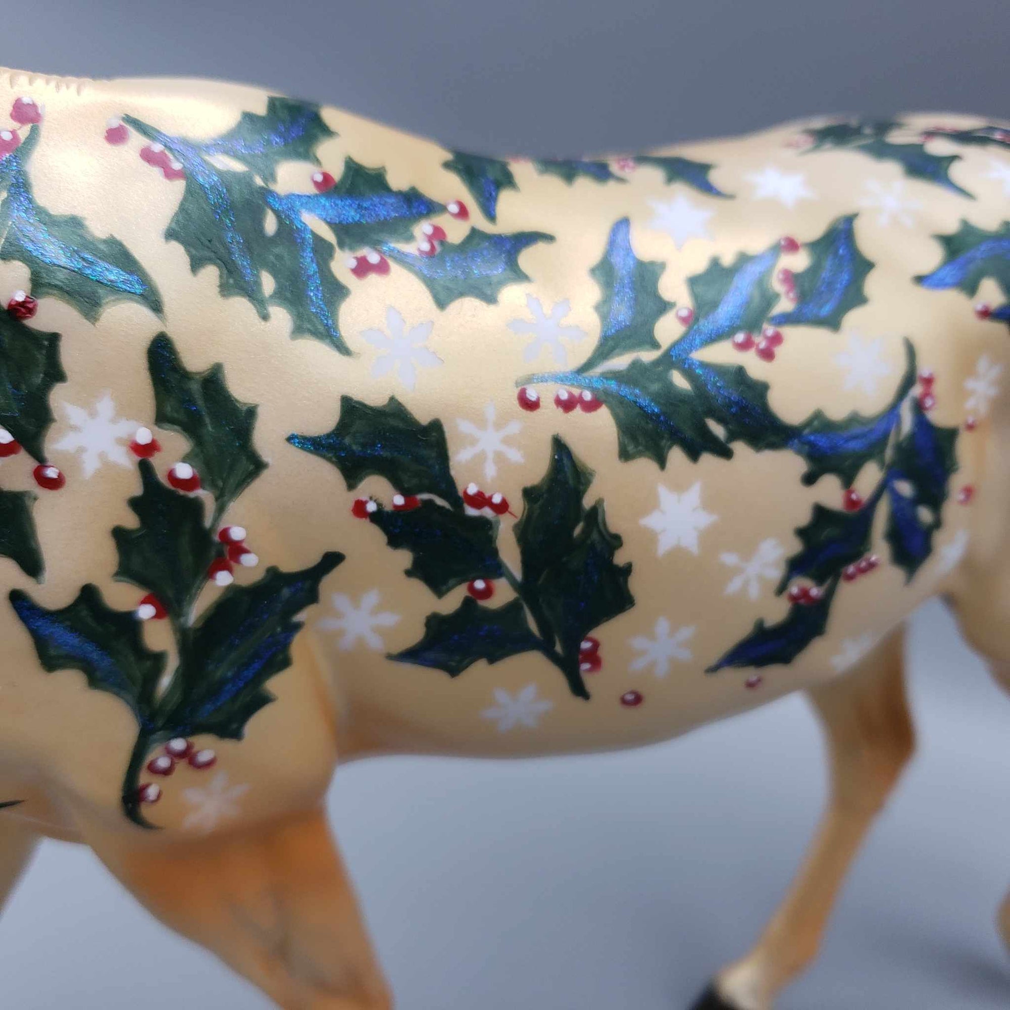 Golden Holly Wishes OOAK Gold Holly Berry Deco Mule By Dawn Quick Holiday Sale HS23