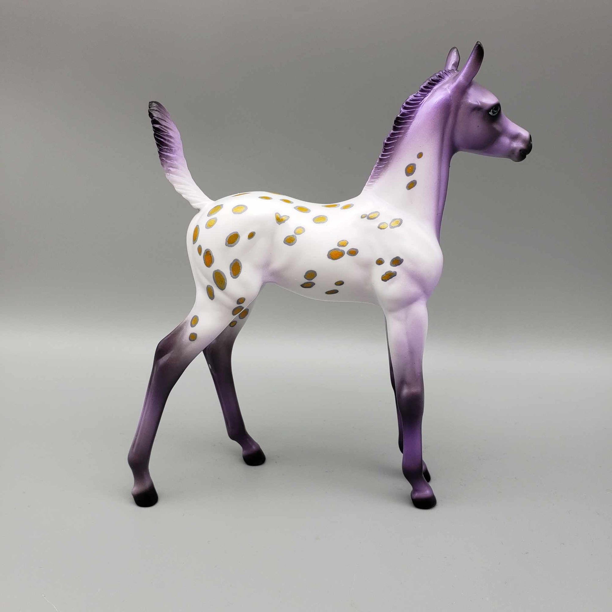 Goblins Stew OOAK Halloween Deco Purple / Orange Blanket Appaloosa W/ Blacklight Arabian Foal Pebble By Ellen Robbins Moonlight Madness 2023 MM23