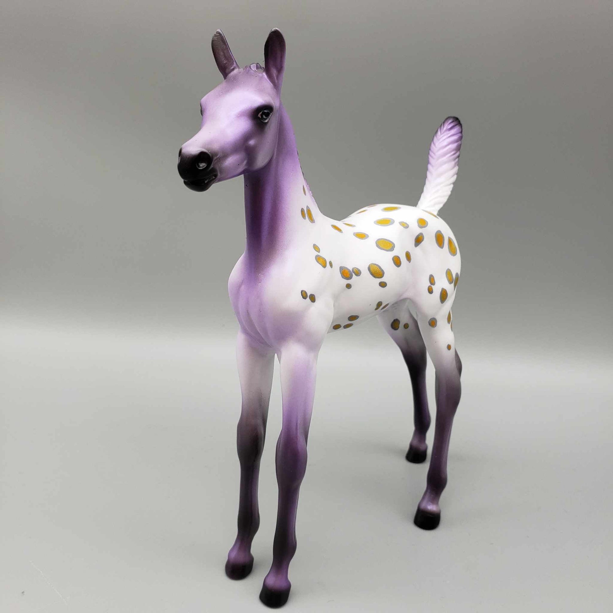 Goblins Stew OOAK Halloween Deco Purple / Orange Blanket Appaloosa W/ Blacklight Arabian Foal Pebble By Ellen Robbins Moonlight Madness 2023 MM23