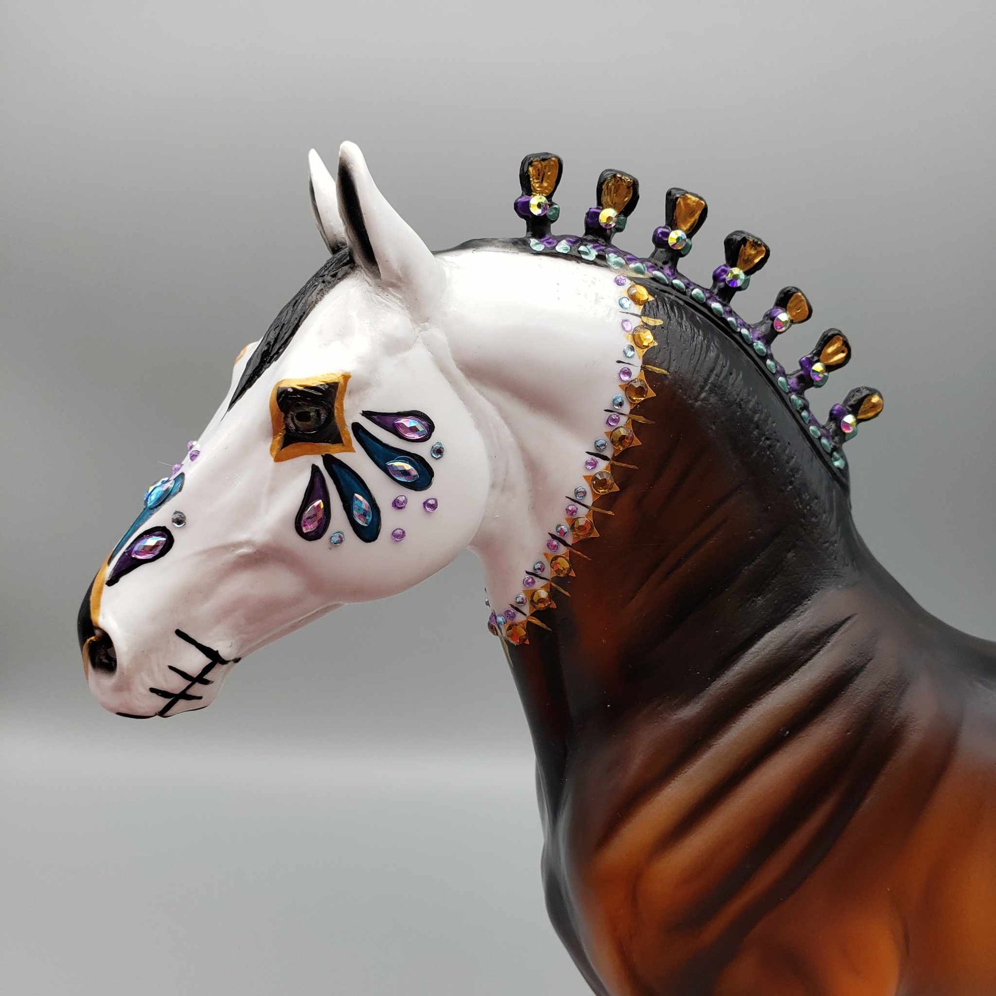 Bay of the Dead OOAK 1/2 Standing Draft Wall Decor Sugar Skull By Dawn Quick Moonlight Madness 2023 MM23