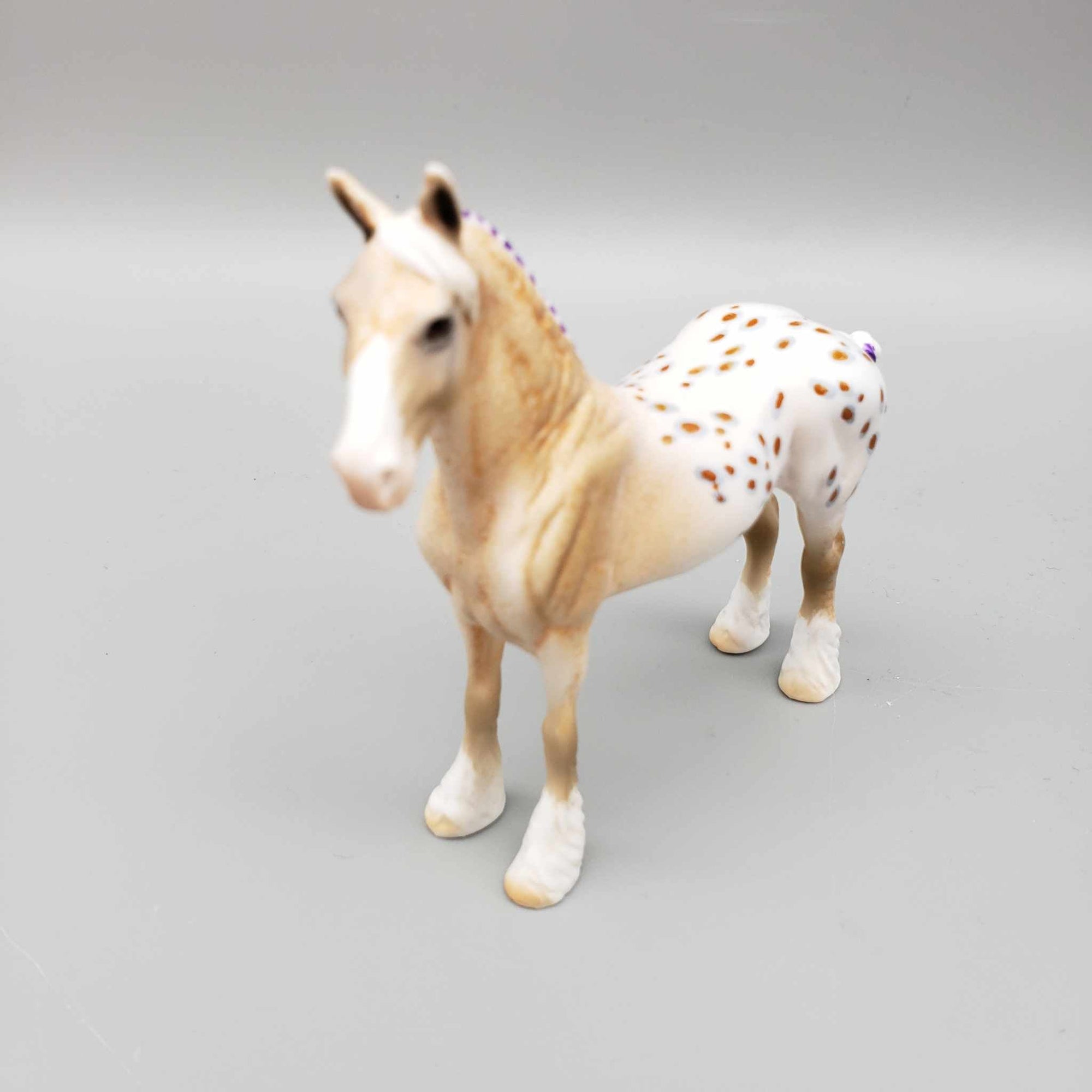 Elias OOAK Palomino Appaloosa W/Purple Ribbon And Large Snip Draft Chip By Dawn Quick Moonlight Madness 2023 MM23