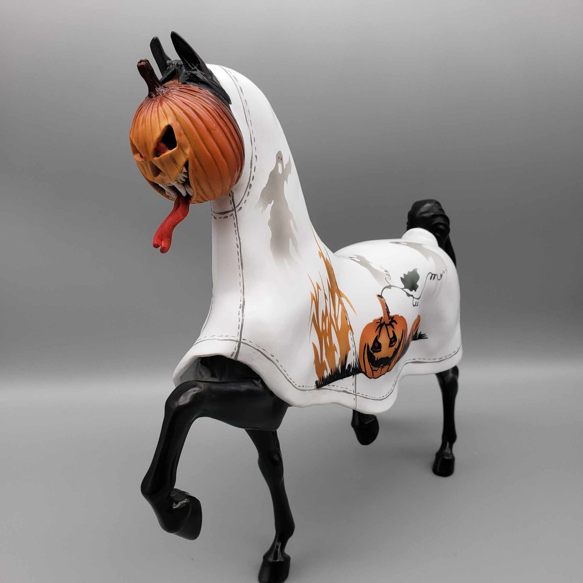 Haunted Harvest OOAK Ghost Sheet Pumpkin Masked Decorator Saddlebred By Dawn Quick BEST OFFER Moonlight Madness 2023 MM23